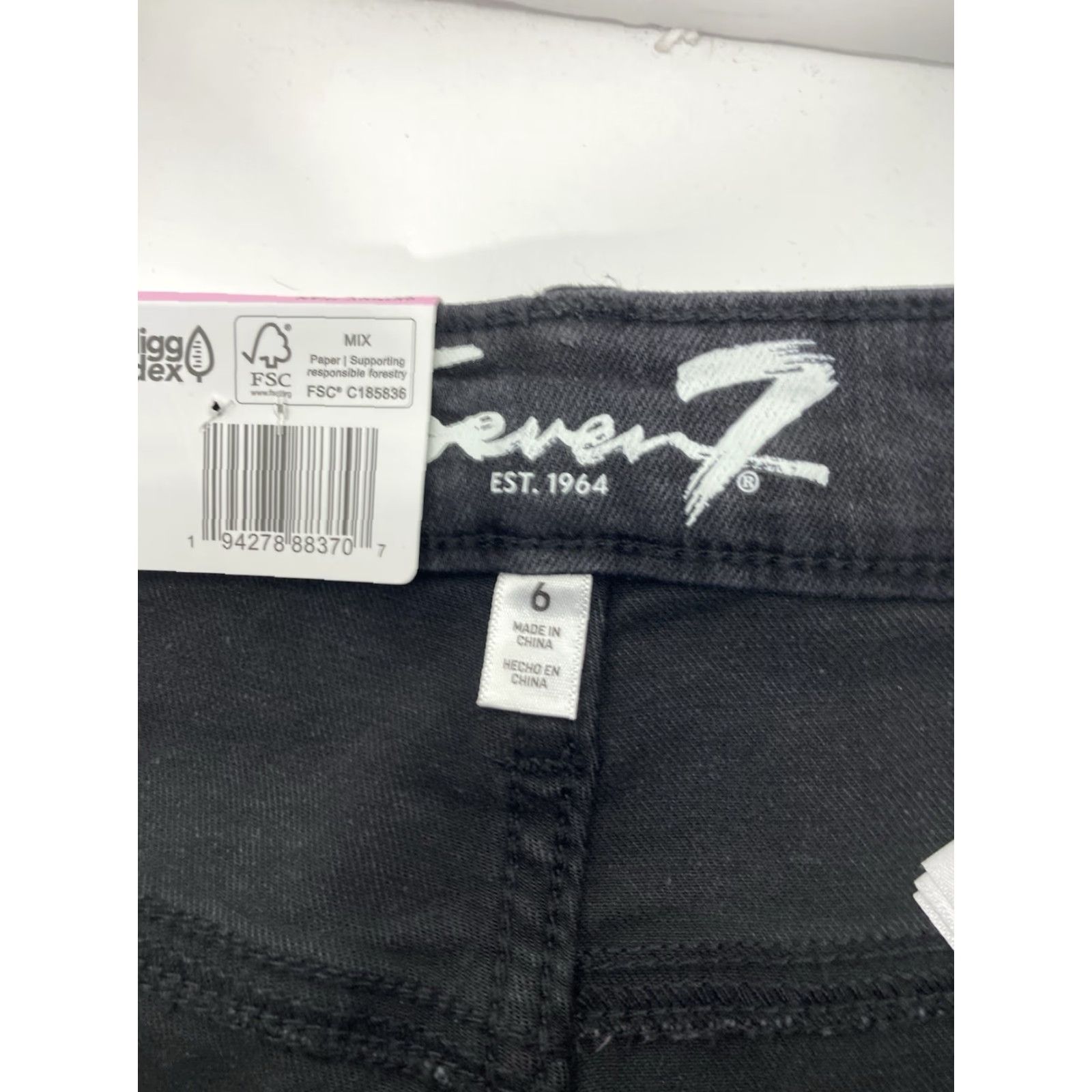 Vintage Seven7 Skinny Jeans Women 6 30X30 Black Denim High Rise Stretch NWT Jeans Women Skinny 30 Inseam 30 Black Size 30" / US 8 / IT 44 - 6 Thumbnail