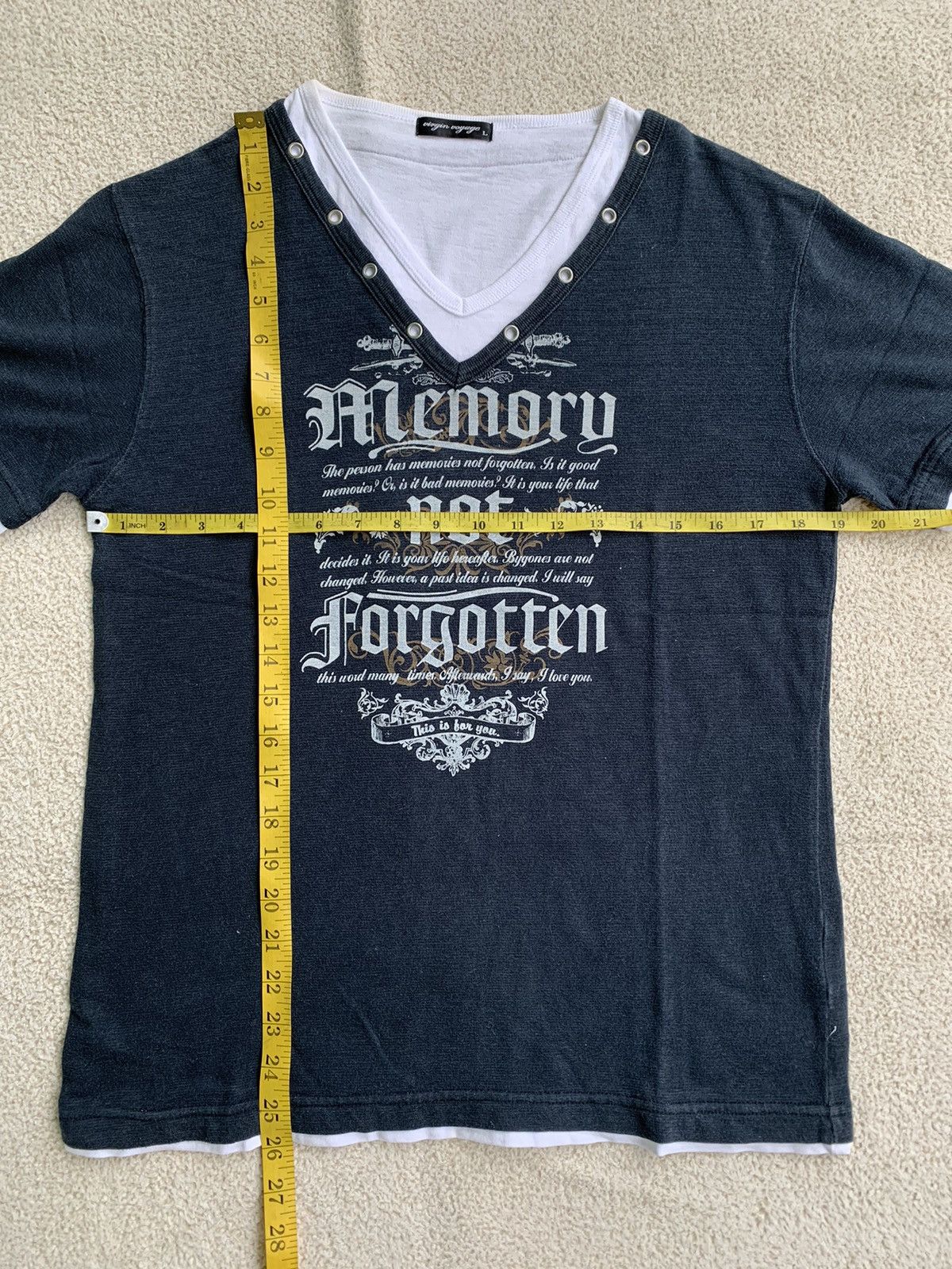 If Six Was Nine × Japanese Brand × Le Grande Bleu (L.G.B.) VTG Virgin Voyage Double Layered Poem T Shirt Size US M / EU 48-50 / 2 - 10 Thumbnail