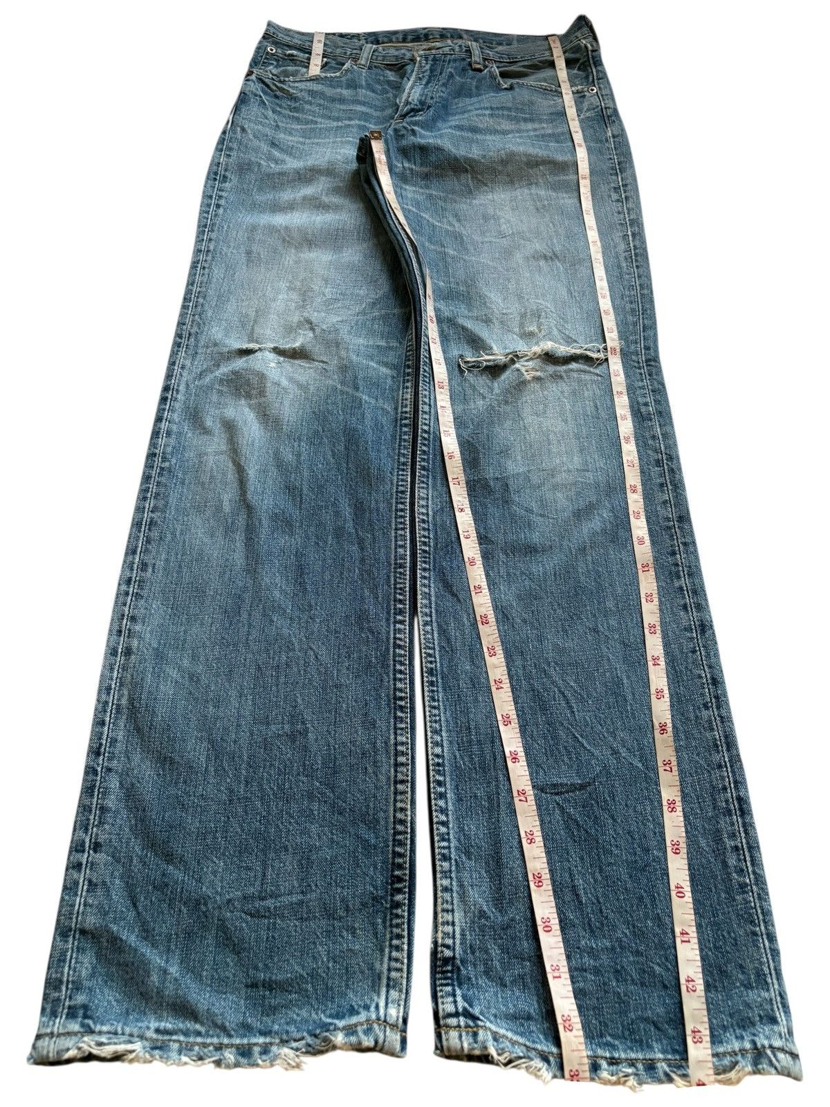 LVC × Levi's × Levi's Vintage Clothing Vintage 90s Levis 502 Mud Wash Distressed Ripped Jeans Size US 31 - 13 Thumbnail