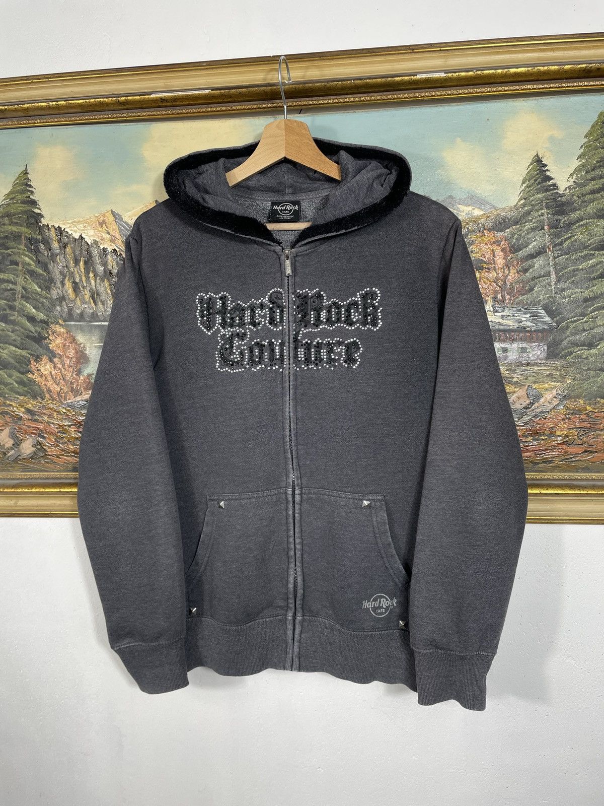 Hard Rock Cafe × Vintage Hard Rock Vintage Y2k Zip Hoodie Sweatshirt Cyber Grunge Size US S / EU 44-46 / 1 - 4 Thumbnail