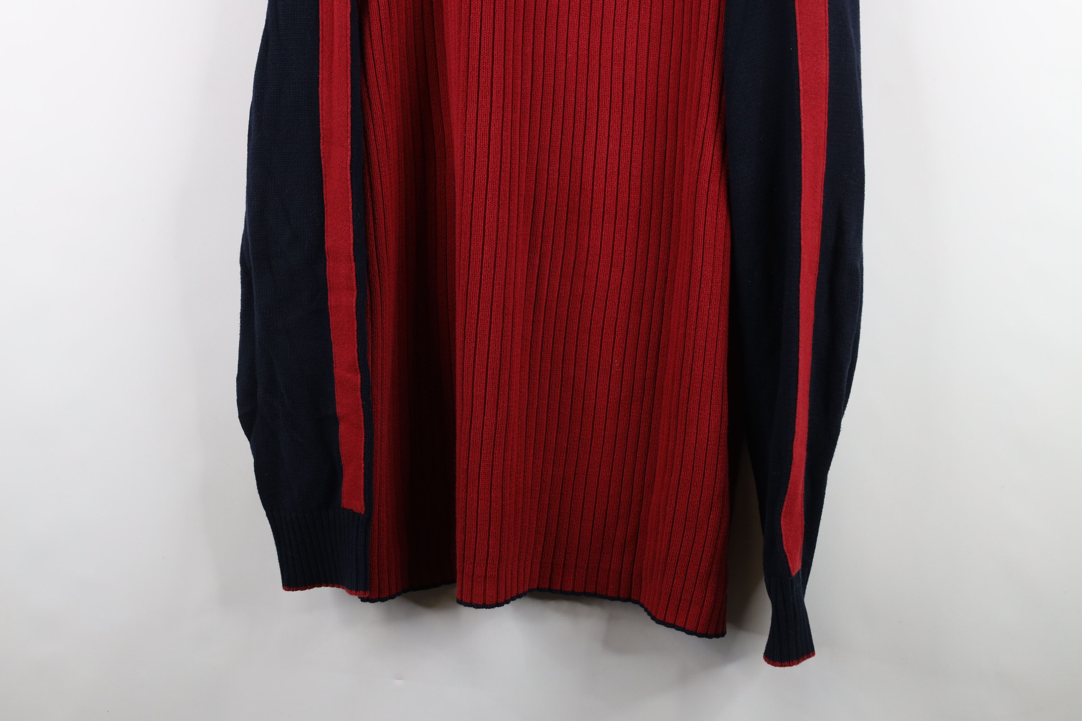 Nautica × Vintage Vintage 90s Nautica Ribbed Half Zip Pullover Sweater Red Size US XL / EU 56 / 4 - 3 Thumbnail