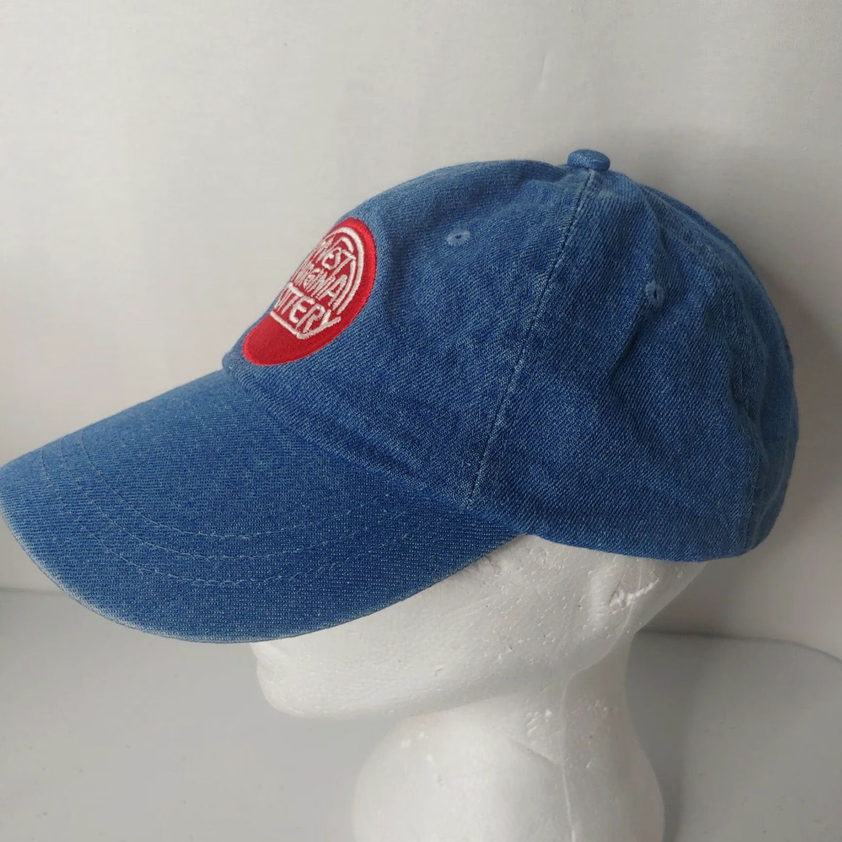 Denime West Virginia Lottery Hat Mens Adjustable Strap Back Blue Denim Embroidered Logo Size ONE SIZE - 6 Thumbnail