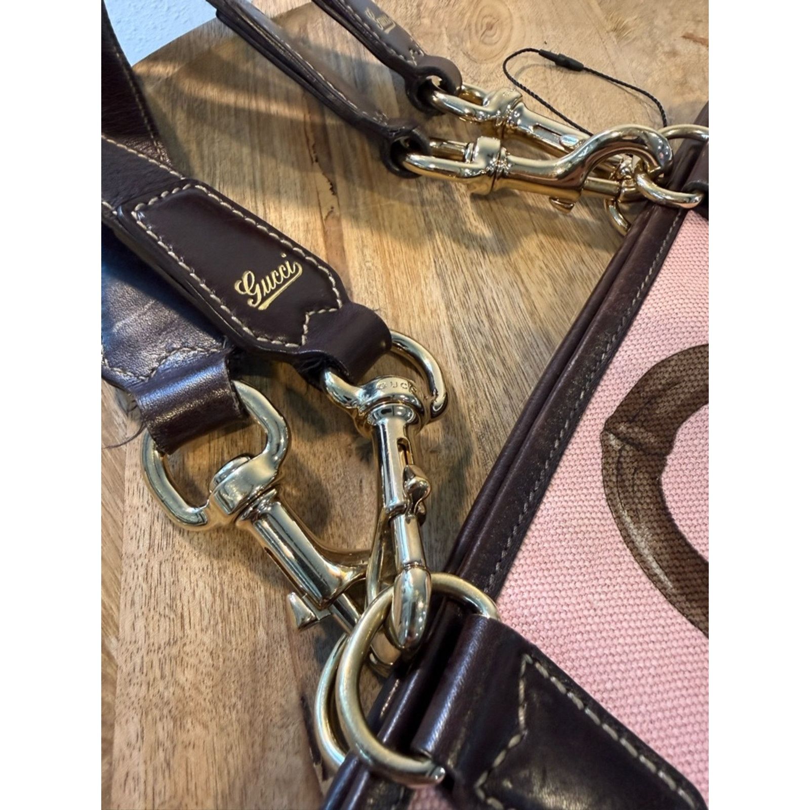 Gucci Gucci Pink Horsebit Bamboo Printed Jackie O Bouvier Bag Size ONE SIZE - 12 Thumbnail