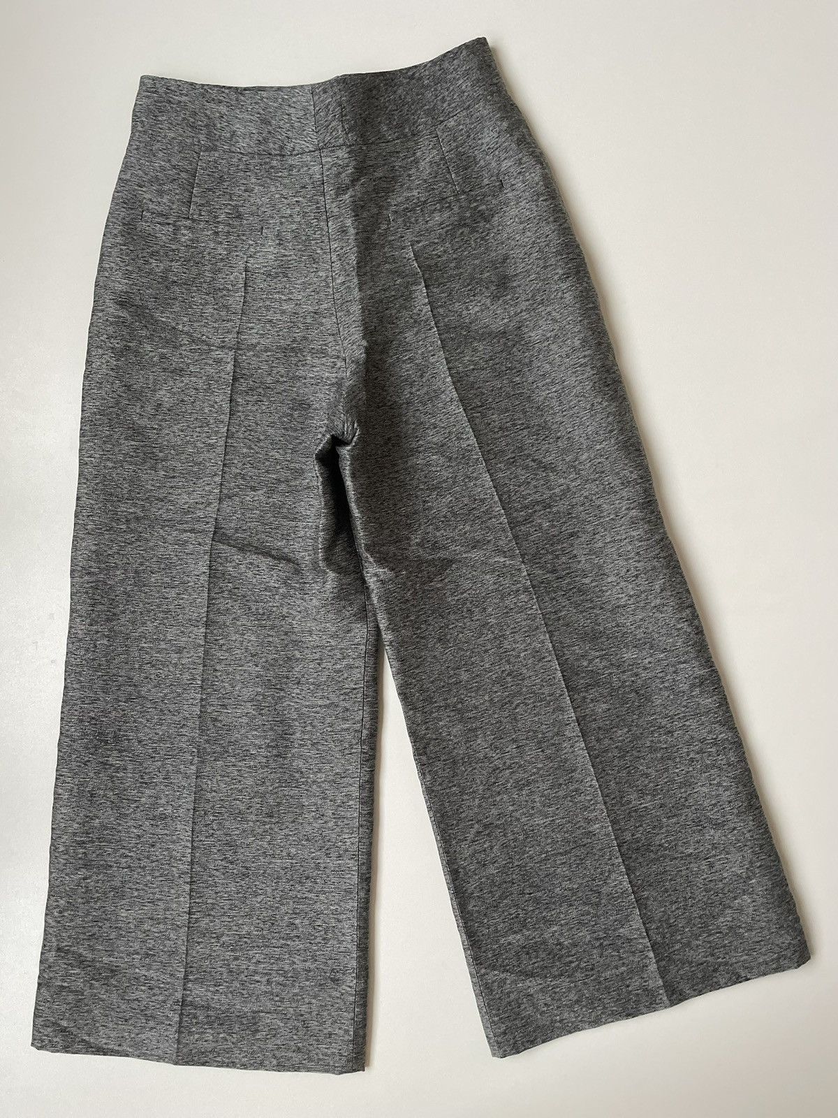 Lanvin Lanvin Gray Wool Silk Blend Wide Cropped Trousers Size 26" / US 2 / IT 38 - 2 Thumbnail