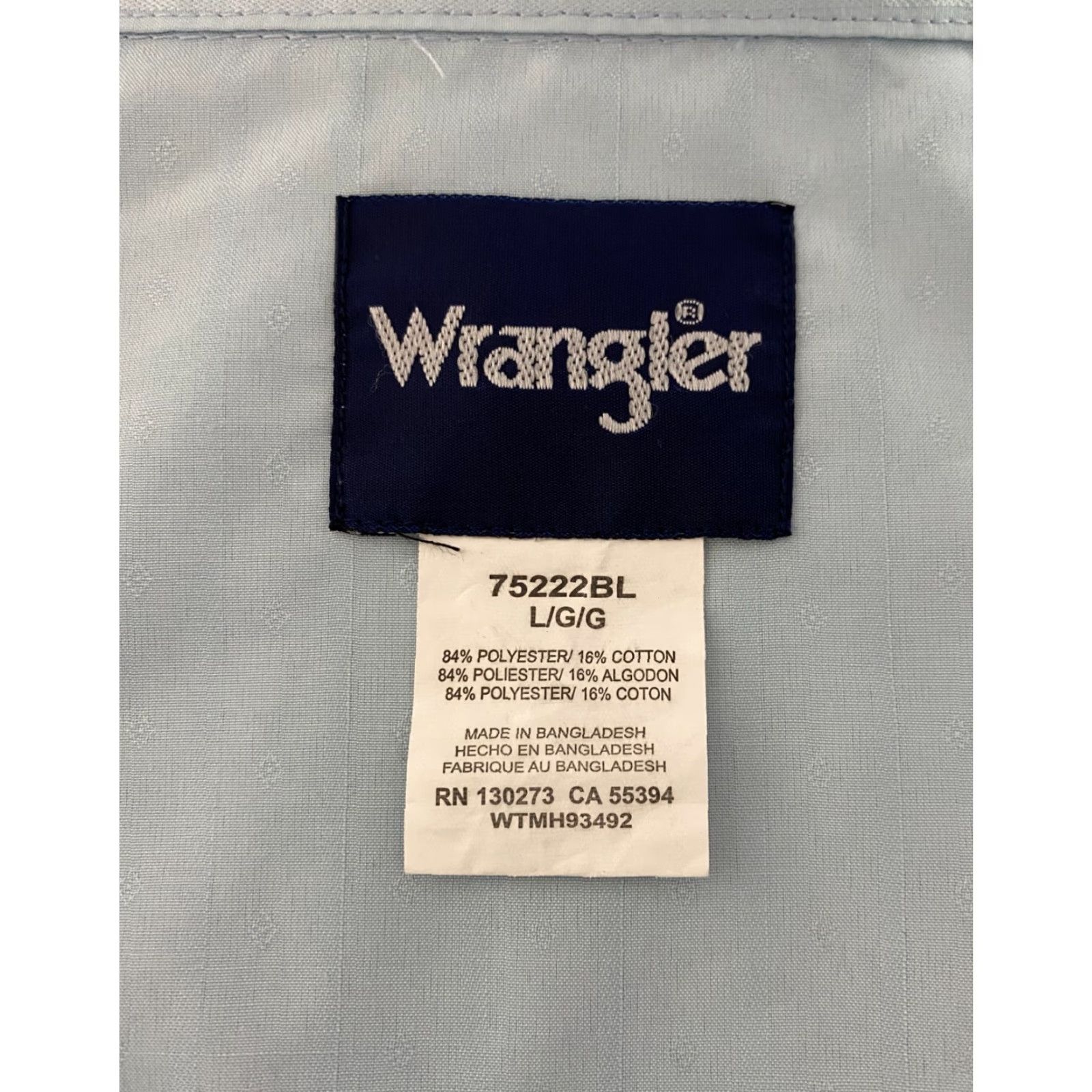 Wrangler Wrangler Shirt Men's Large Blue Pearl Snap Casual Western Cowboy Texas Patch Shirt Size US L / EU 52-54 / 3 - 3 Thumbnail