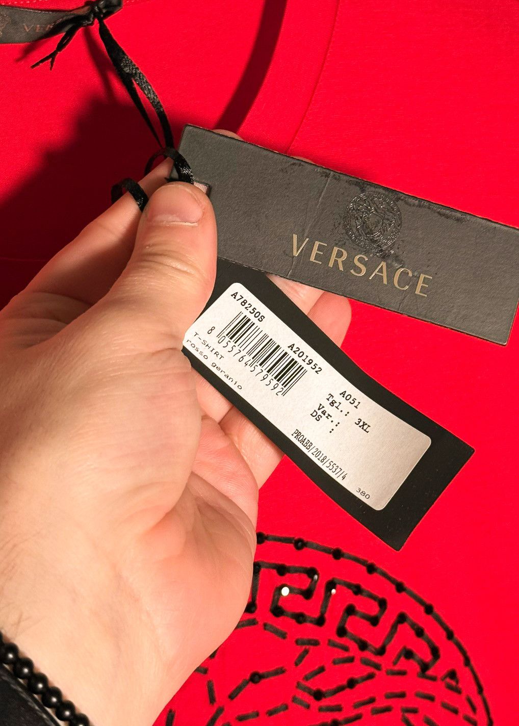 Versace Versace Red Crystal Embellished Medusa Print T-shirt - 3XL Size US XXL / EU 58 / 5 - 6 Thumbnail