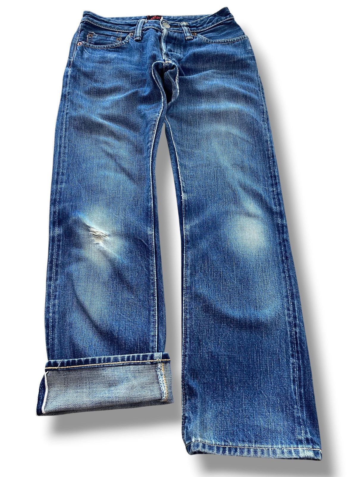 Full Count & Co. Full Count X Selvedge Blue Wash Style Straight Leg Jeans Size US 26 / EU 42 - 1 Thumbnail