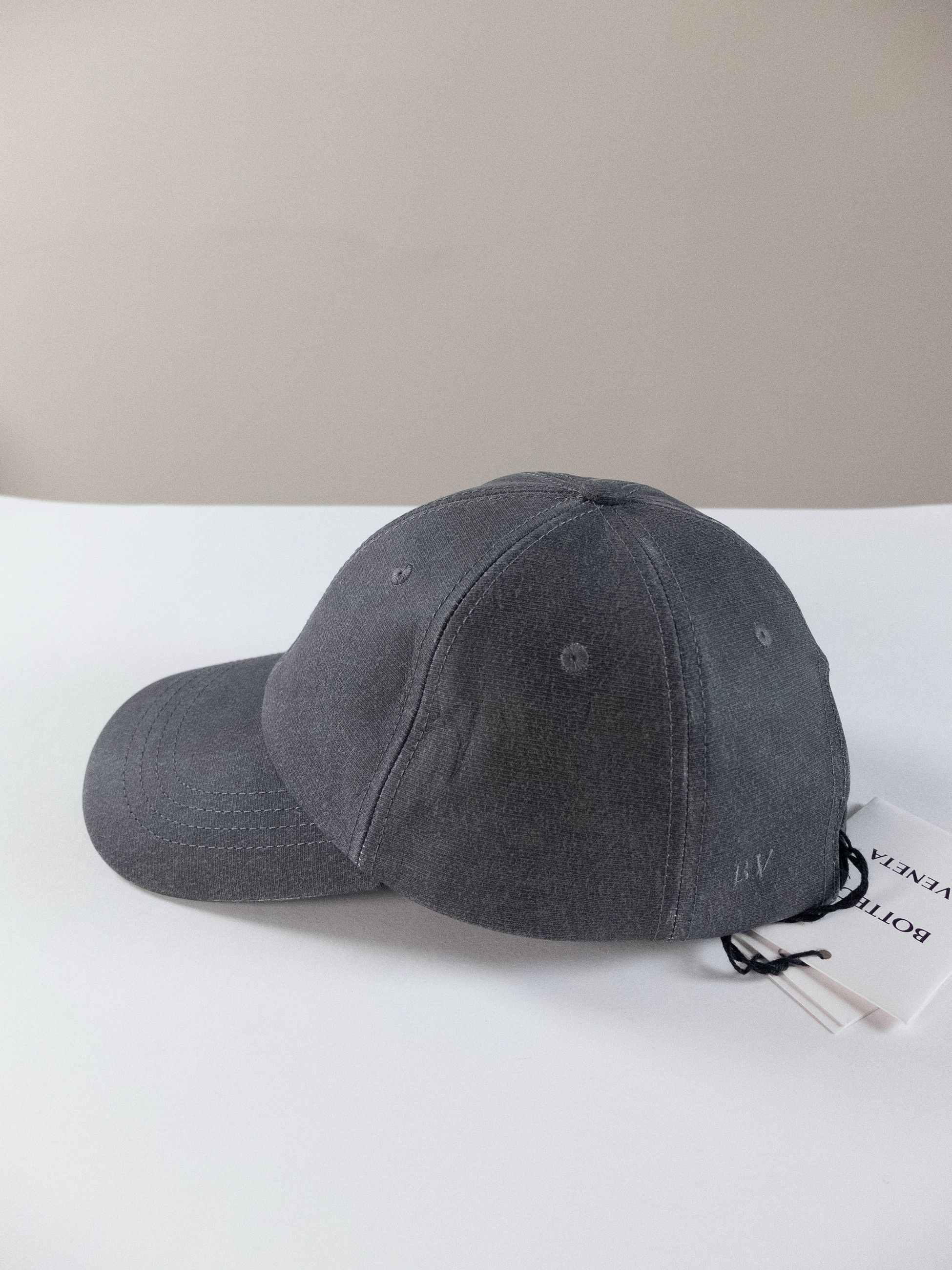 Bottega Veneta BOTTEGA VENETA gray jersey print nubuck leather baseball cap Size ONE SIZE - 3 Thumbnail