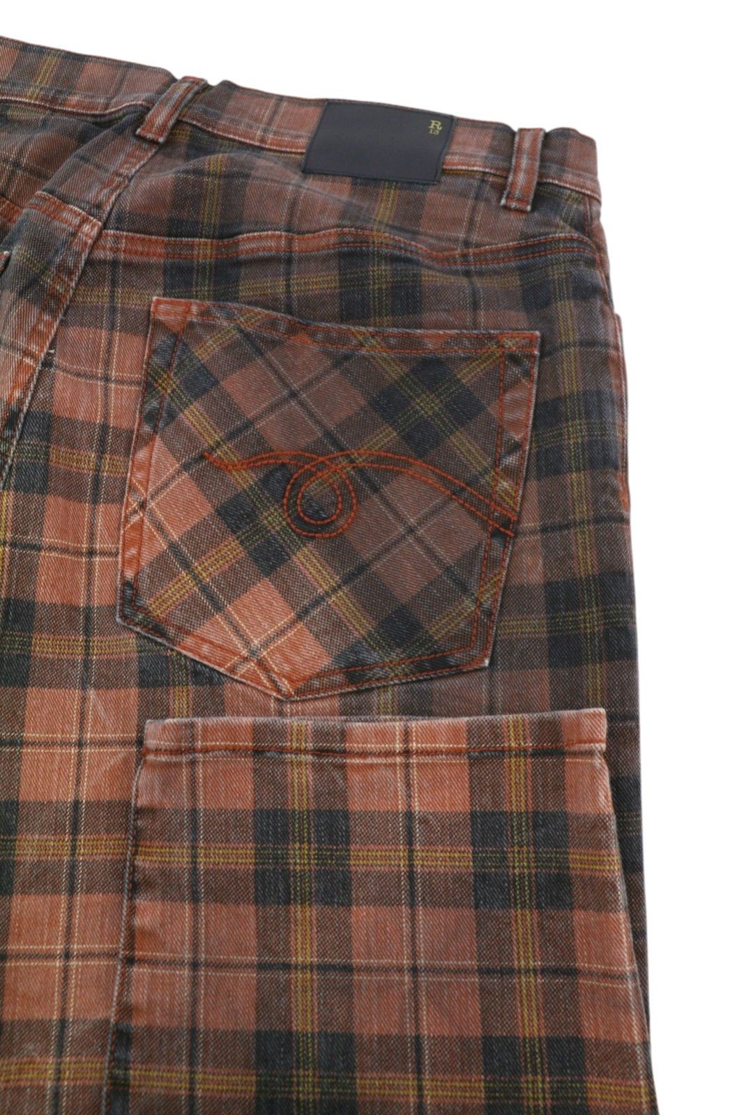 R13 TAILORED DROP 27 Ash Red Plaid Ankle Crop Relaxed 85770 Size 27" / US 4 / IT 40 - 5 Thumbnail