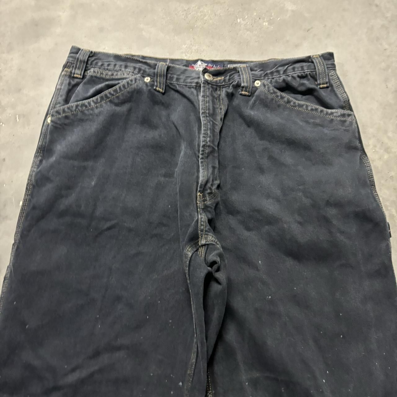 Japanese Brand × Vintage Crazy Vintage Y2K/2000s Baggy Dark Wash Grunge Skater Carpenter Denim Jeans! Size US 36 / EU 52 - 5 Thumbnail