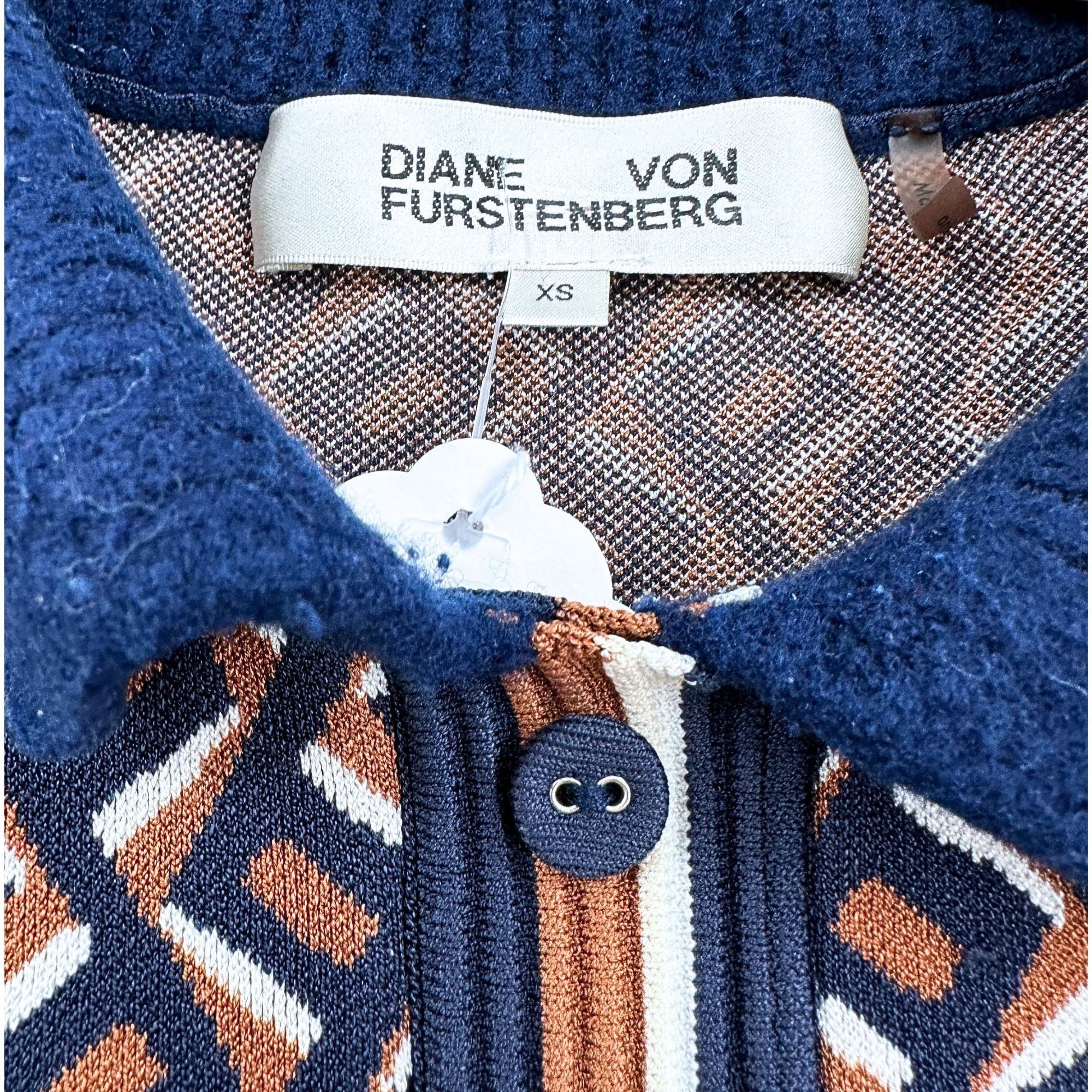 Diane von Furstenberg Diane Von Furstenberg XS Milena LongSleeve Polo Sheath Dress Size XS / US 0-2 / IT 36-38 - 7 Thumbnail