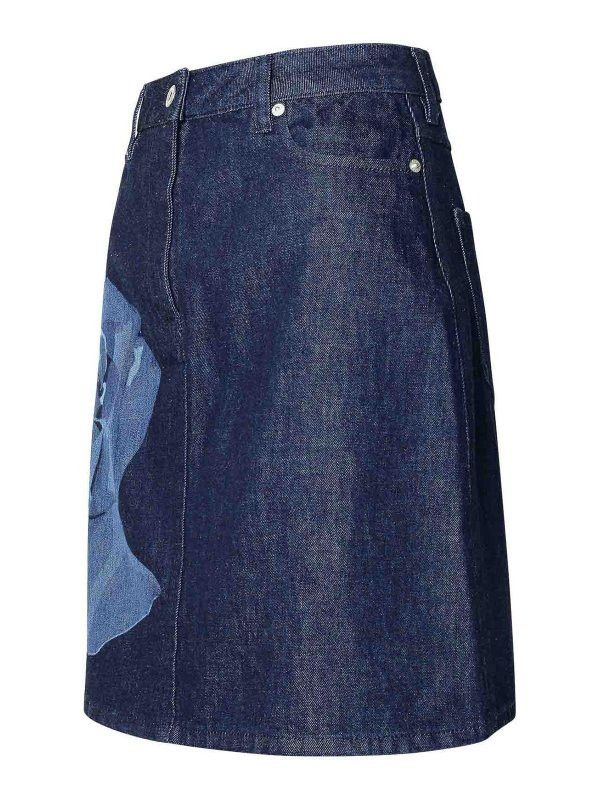 Kenzo o1y1025 Denim Mini Skirt in Blue Size 27" / US 4 / IT 40 - 3 Thumbnail