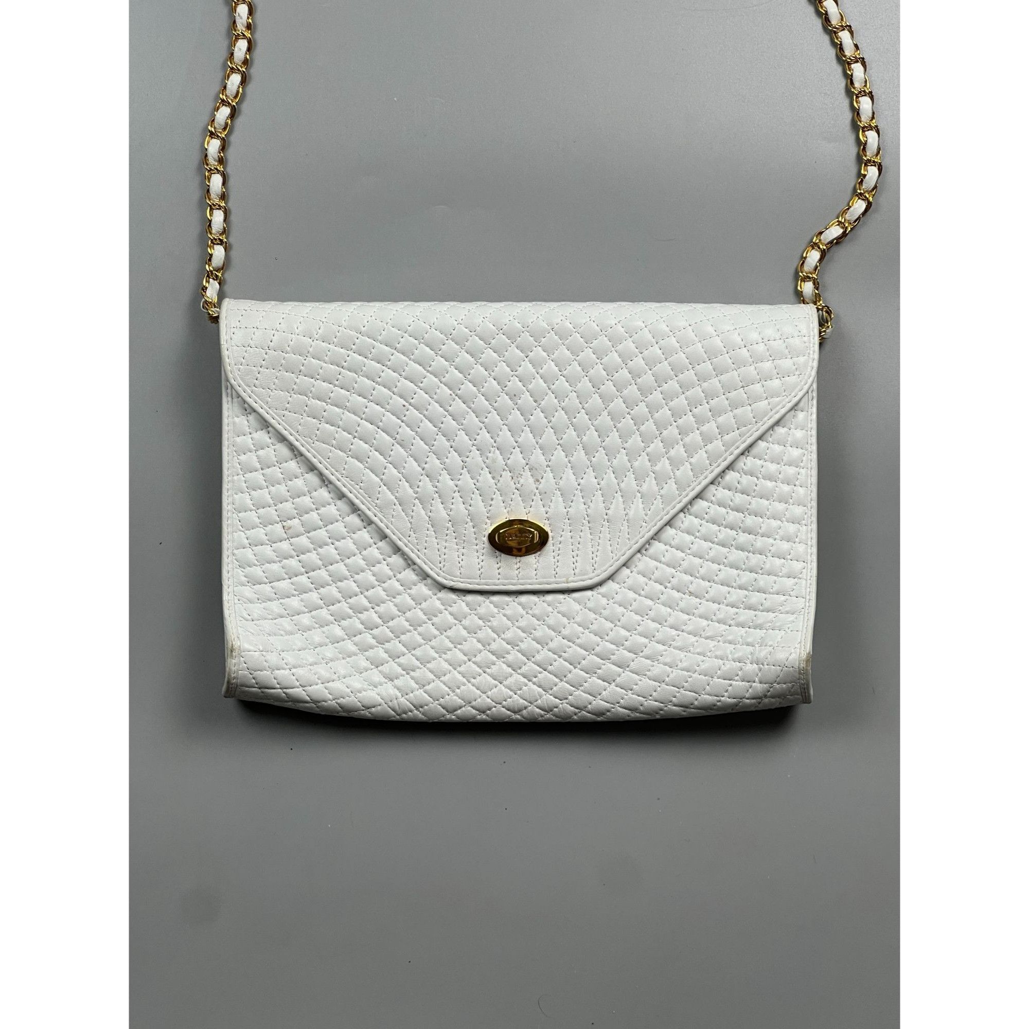 Bally Bally White Leather Quilted Clutch Bag (Y0782) Size ONE SIZE - 2 Thumbnail
