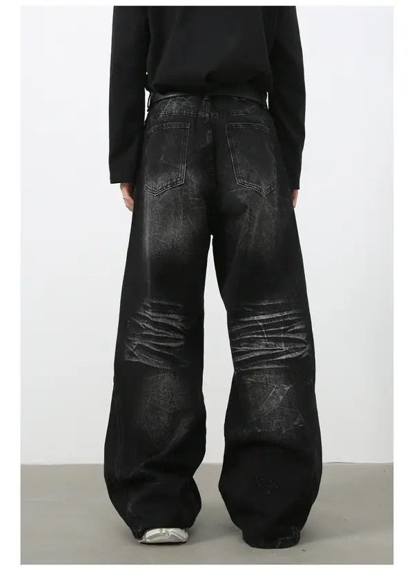 VIBE American high street stitching washed distressed loose jeans Size US 32 / EU 48 - 6 Thumbnail