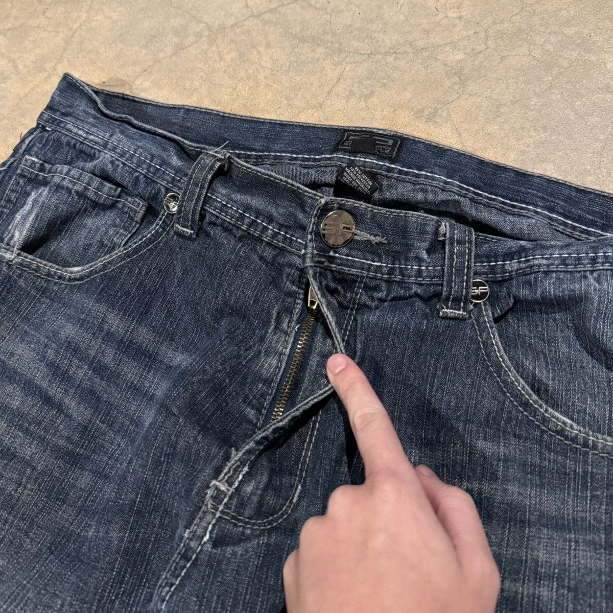 Southpole Vtg 2000s Southpole Faded Distressed Baggy Jeans ERD Grunge Size US 36 / EU 52 - 5 Thumbnail