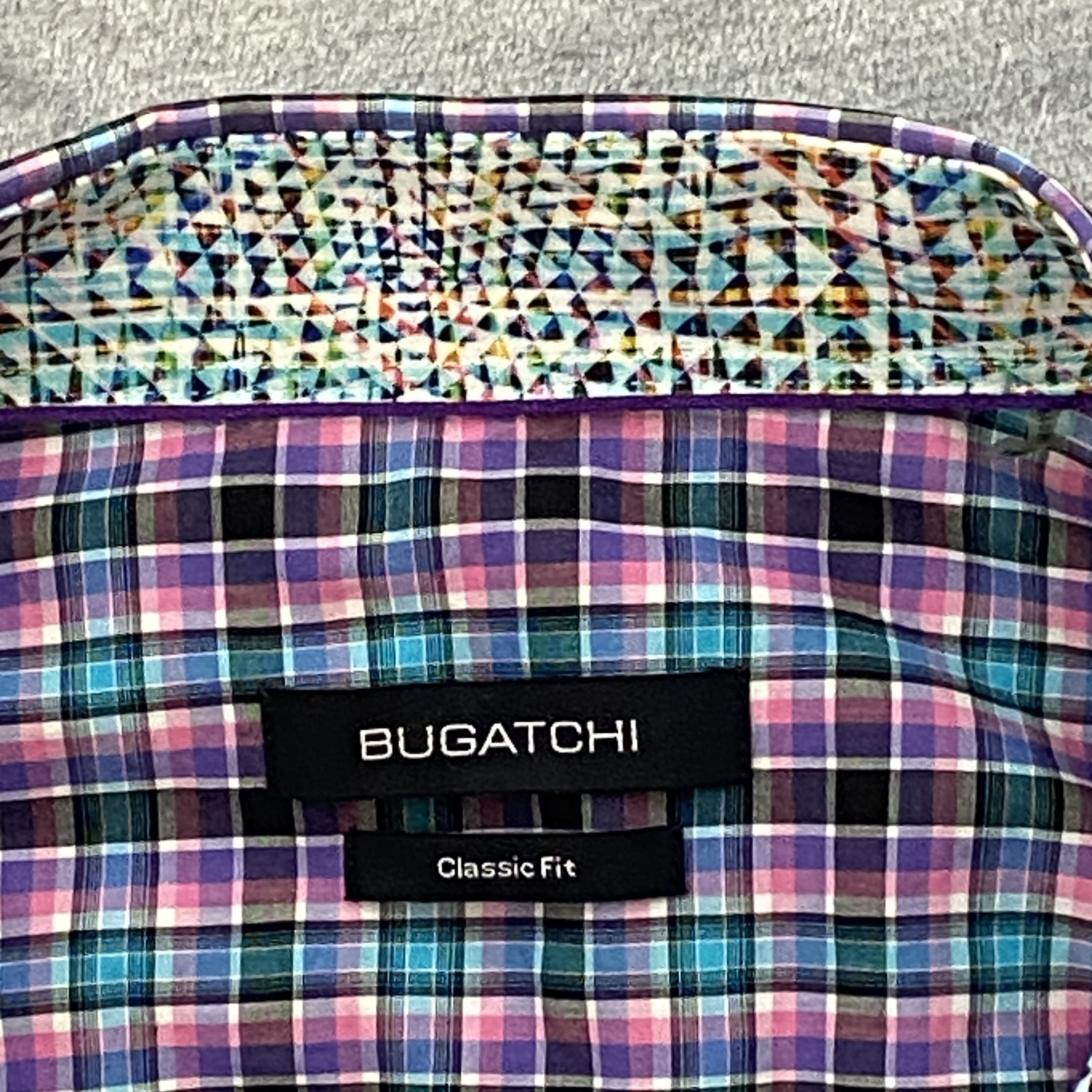 BUGATCHI Men 3XL Classic Fit Colorful Flip-Cuff Pocket Long Sleeve Size US XXL / EU 58 / 5 - 3 Thumbnail