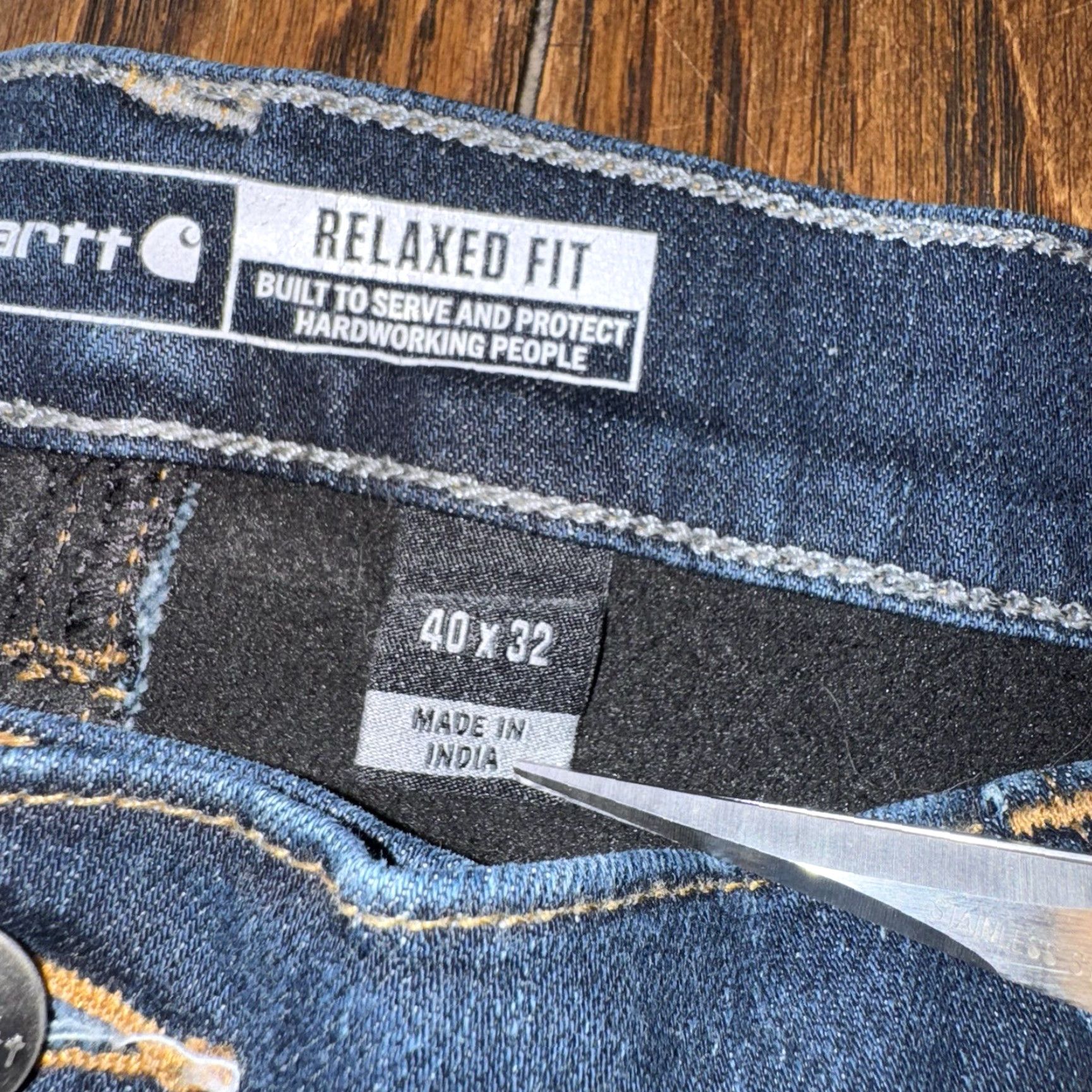 Carhartt Carhartt Jeans Relaxed Fit Fleece Lined Insulated Blue Denim 40x32 104939 H88 Size US 40 / EU 56 - 5 Thumbnail
