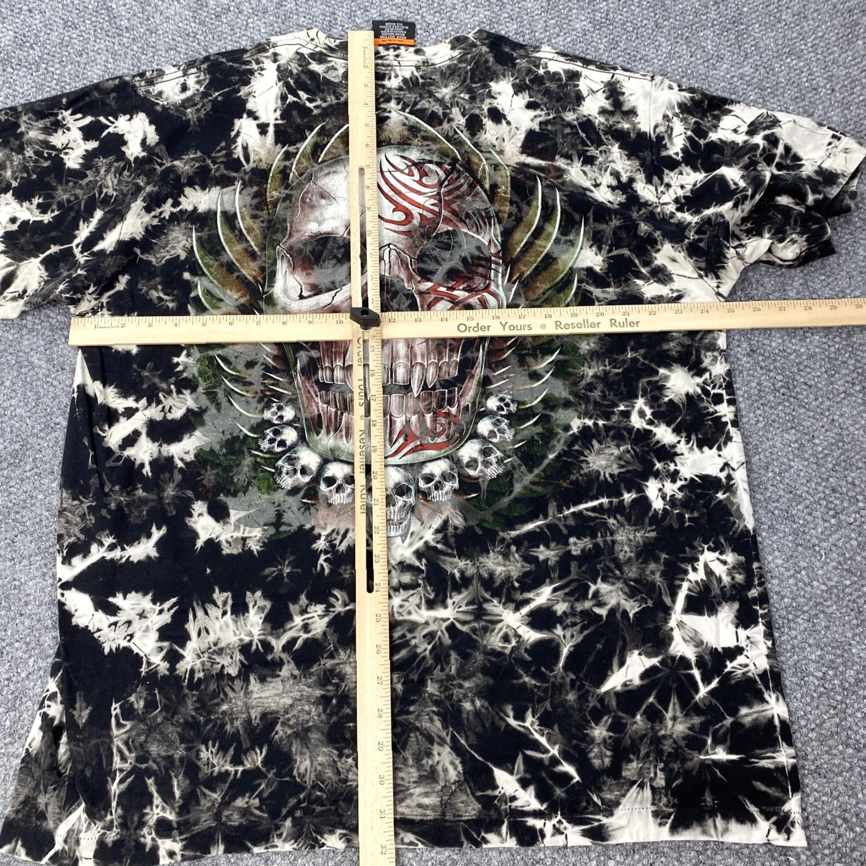 Vintage Rock Eagle Shirt Mens 2XL Black Tie Dye Skull Tribal Graphic All Over Print Size US XXL / EU 58 / 5 - 5 Thumbnail