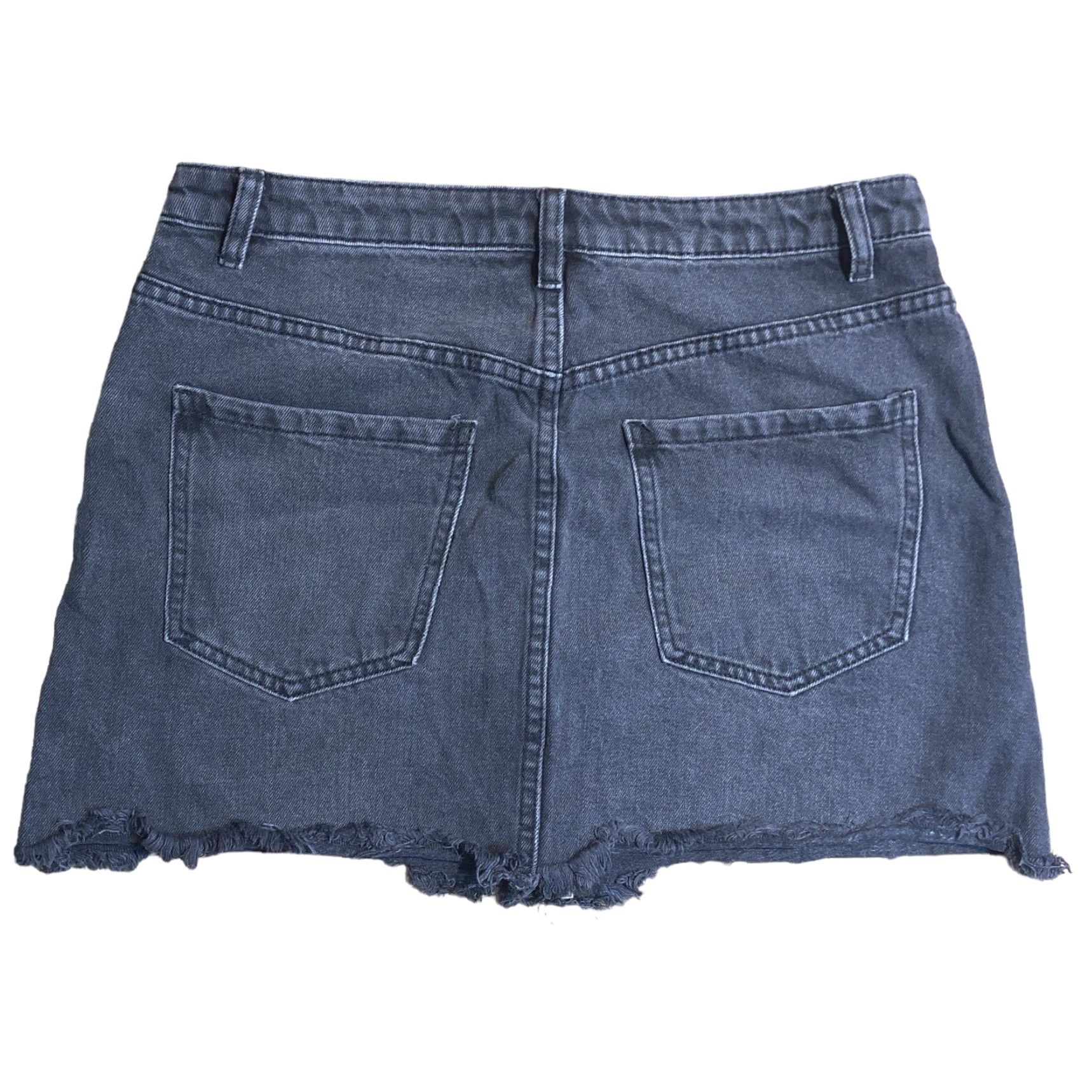 Free People VINTAGE Free People We The Free Black Denim Jean Pencil Mini Skirt Womens Size 30 Short Bohemian Festival Full Zip Size 30" / US 8 / IT 44 - 2 Thumbnail