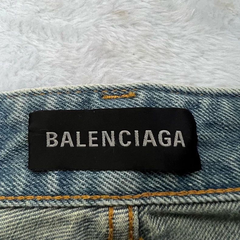 Balenciaga Balenciaga Light blue wash jeans wide-leg pants Size US 27 - 3 Thumbnail