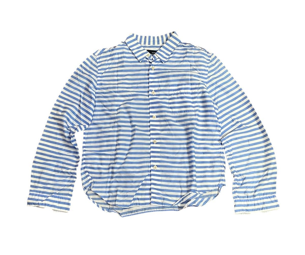 Comme des Garcons Tricot cdg AD2011 sheer blue white striped button up shirt Size US M / EU 48-50 / 2 - 1 Thumbnail