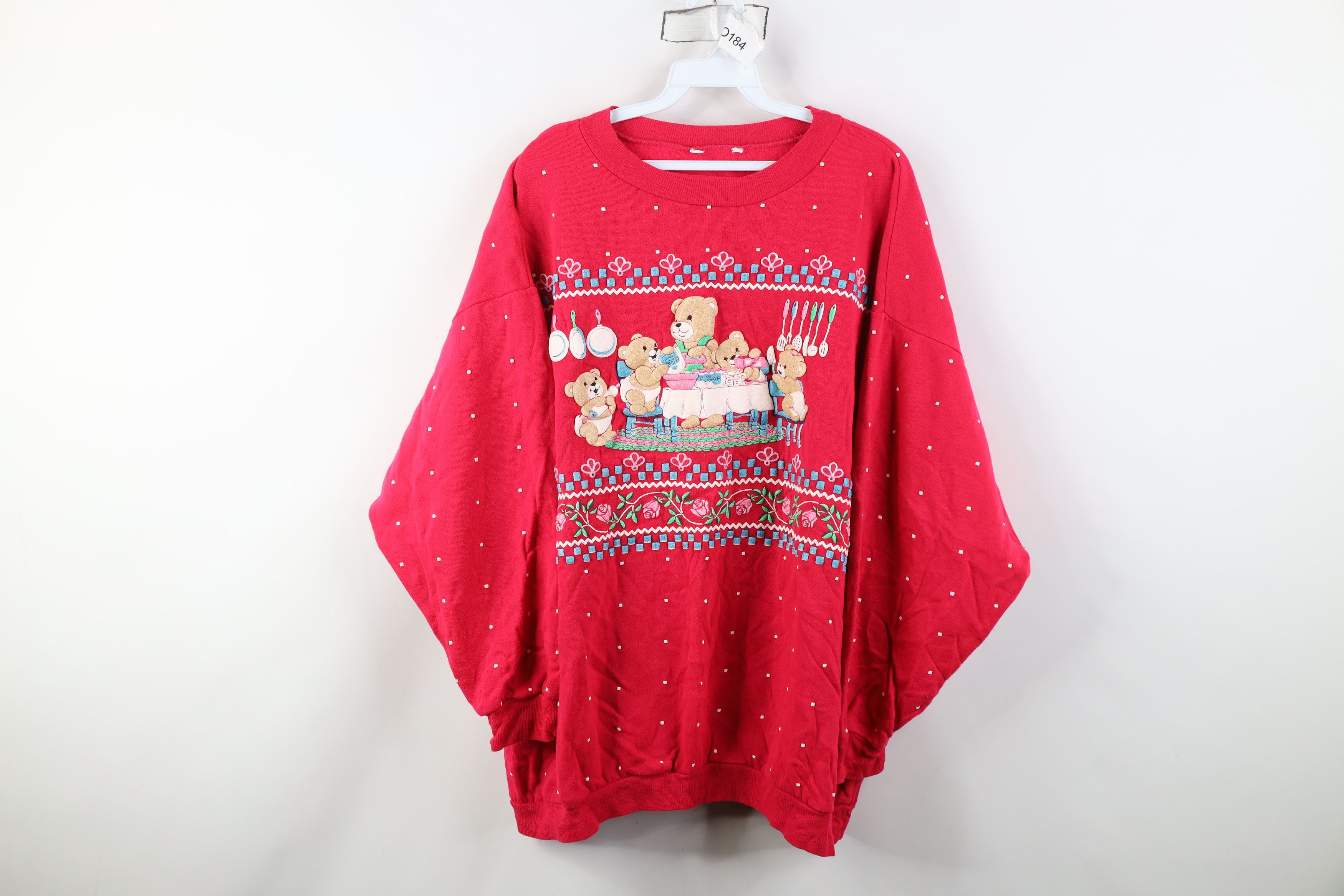 Vintage Vintage 90s Over Print Mama Bear Cooking Flower Sweatshirt Size 3XL / US 20-22 - 1 Thumbnail