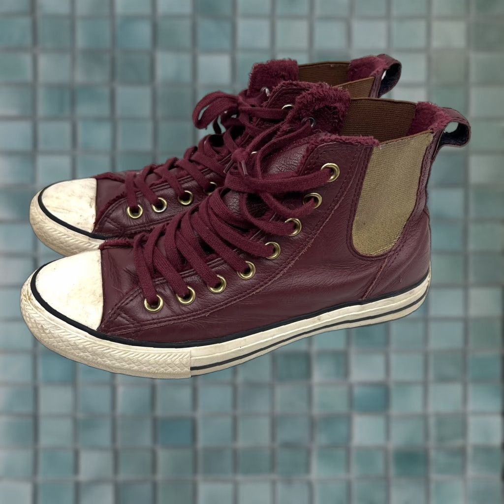 Converse Converse Chelsea Boot Hi Deep Bordeaux Sneakers 9.5 Women Leather Star Chelsea Sneaker Lace Up Size US 8 / IT 38 - 1 Thumbnail