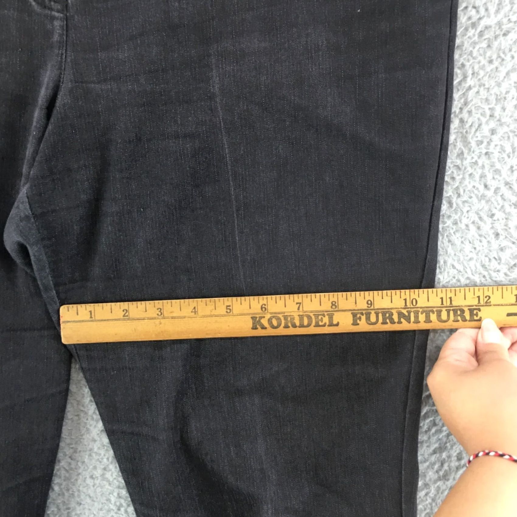 Vintage Larry Levine Jeans Womens 12 Black Mid Rise Straight Leg Zip Fly Flat Front Size 34" / US 12 / IT 48 - 6 Thumbnail