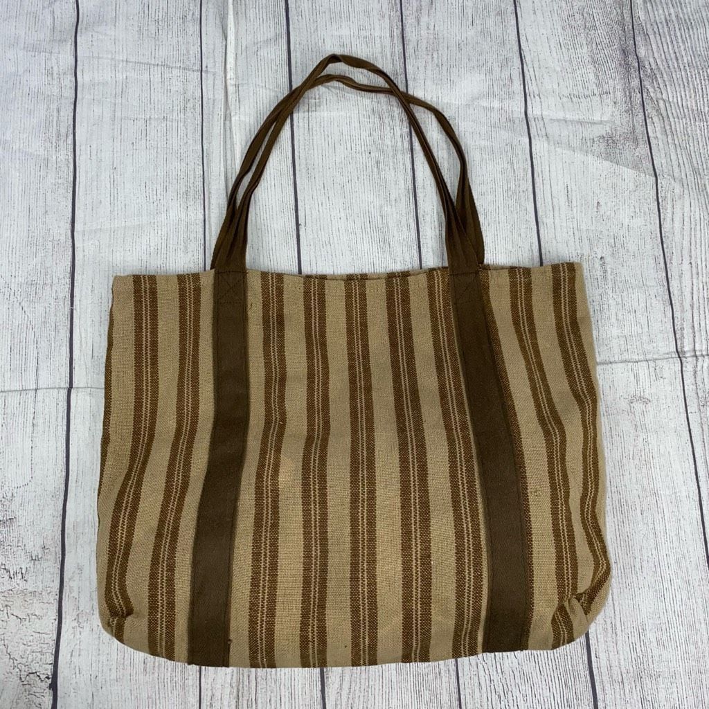 Other Fabric tote shoulder bag open pouch brown/tan stripe Size ONE SIZE - 5 Thumbnail
