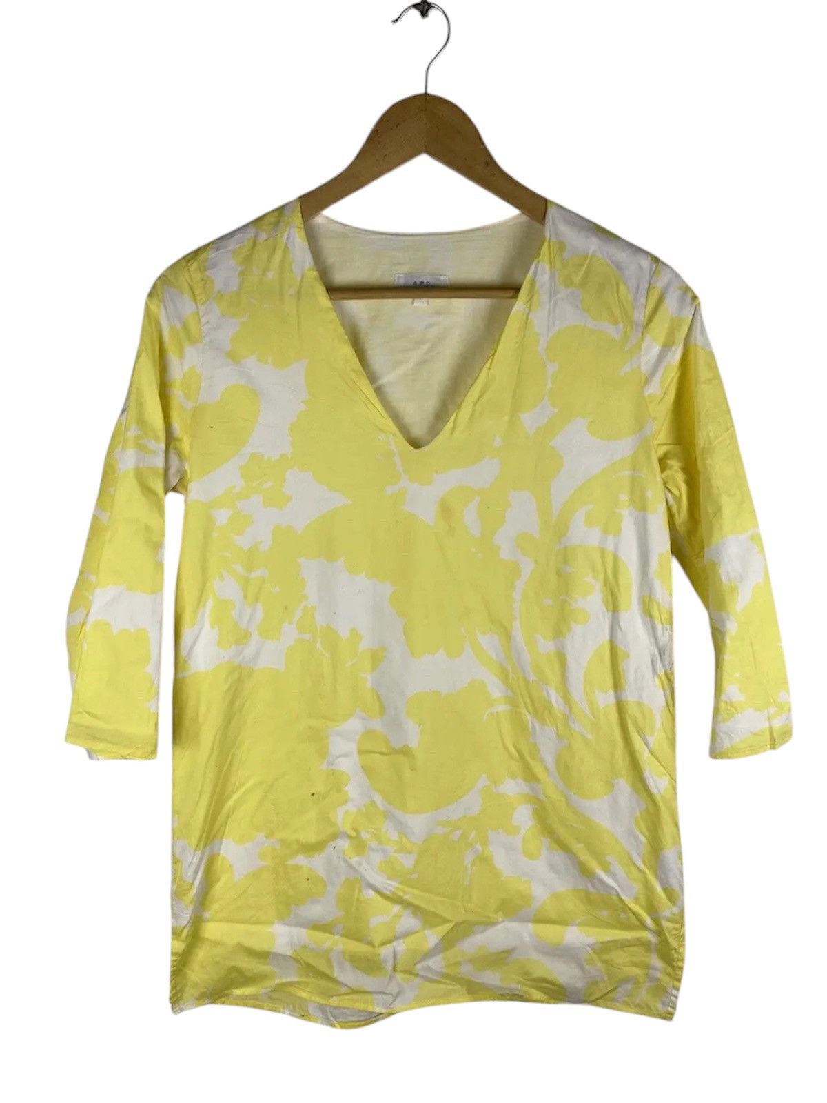 A.P.C. A.P.C. Rue De Fleurus Paris Yellow Floral Tunic Top Chic Size US S / EU 44-46 / 1 - 1 Thumbnail