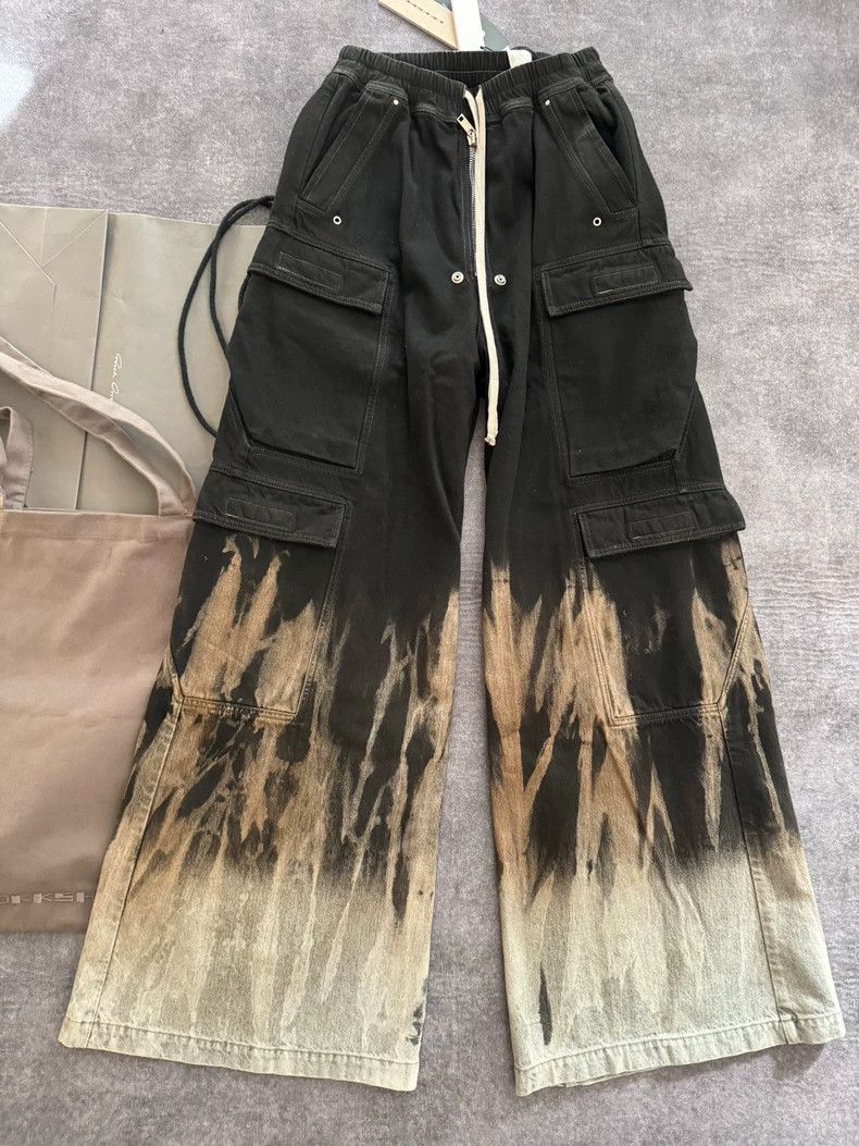 Rick Owens Rick Owens size xs 24FW Flame Wash Black Denim Cargo Bela Size US 28 / EU 44 - 1 Thumbnail