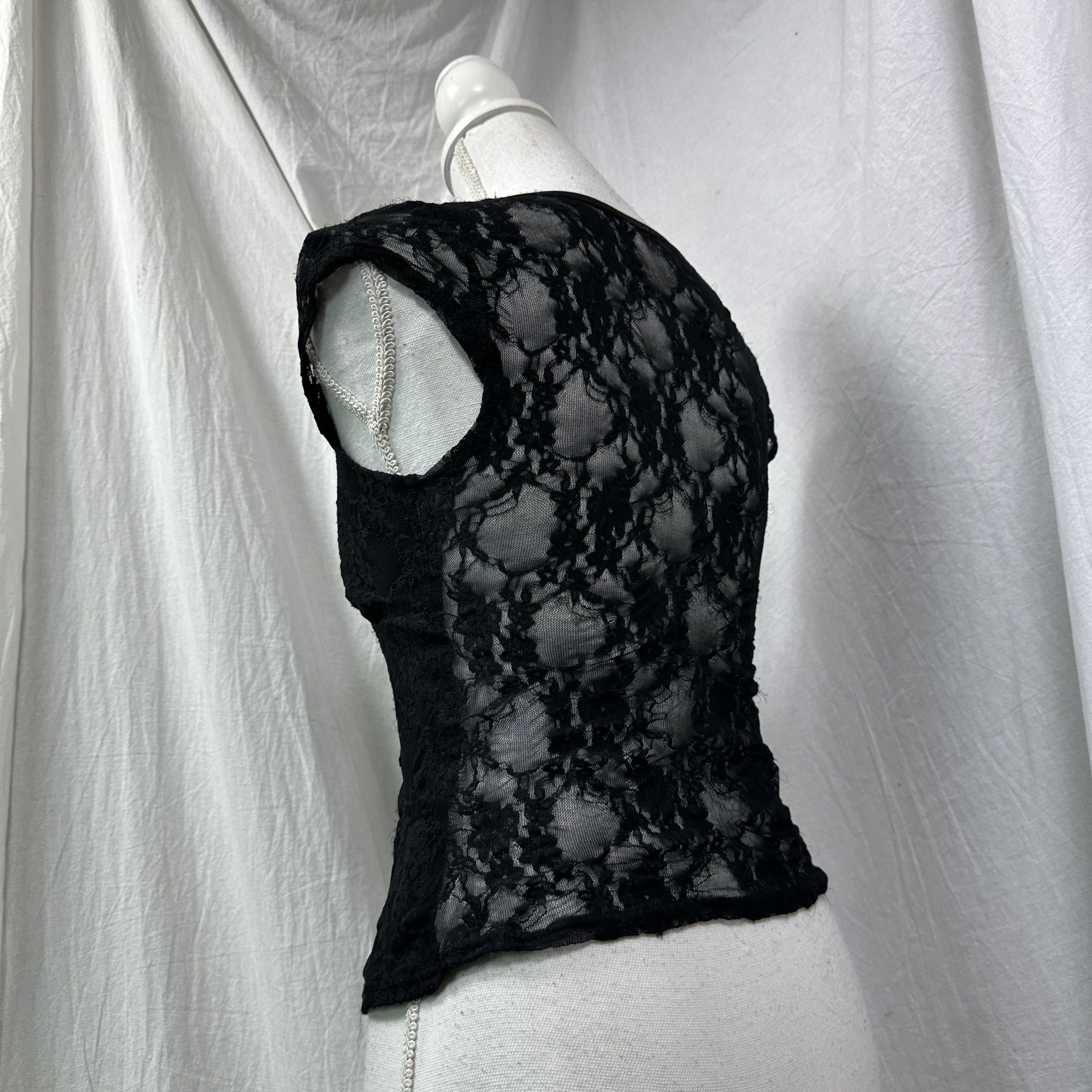 Vintage Vintage Avant Garde Sheer Lace Corset Top Y2K Size S / US 4 / IT 40 - 6 Thumbnail