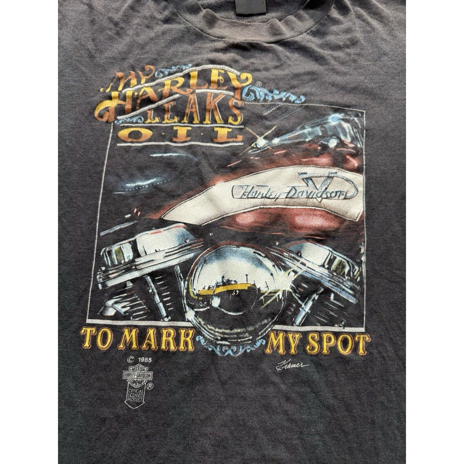 Harley Davidson Vintage Harley Davidson 3D Emblem T-Shirt Men’s M Black 80s Size US M / EU 48-50 / 2 - 2 Thumbnail