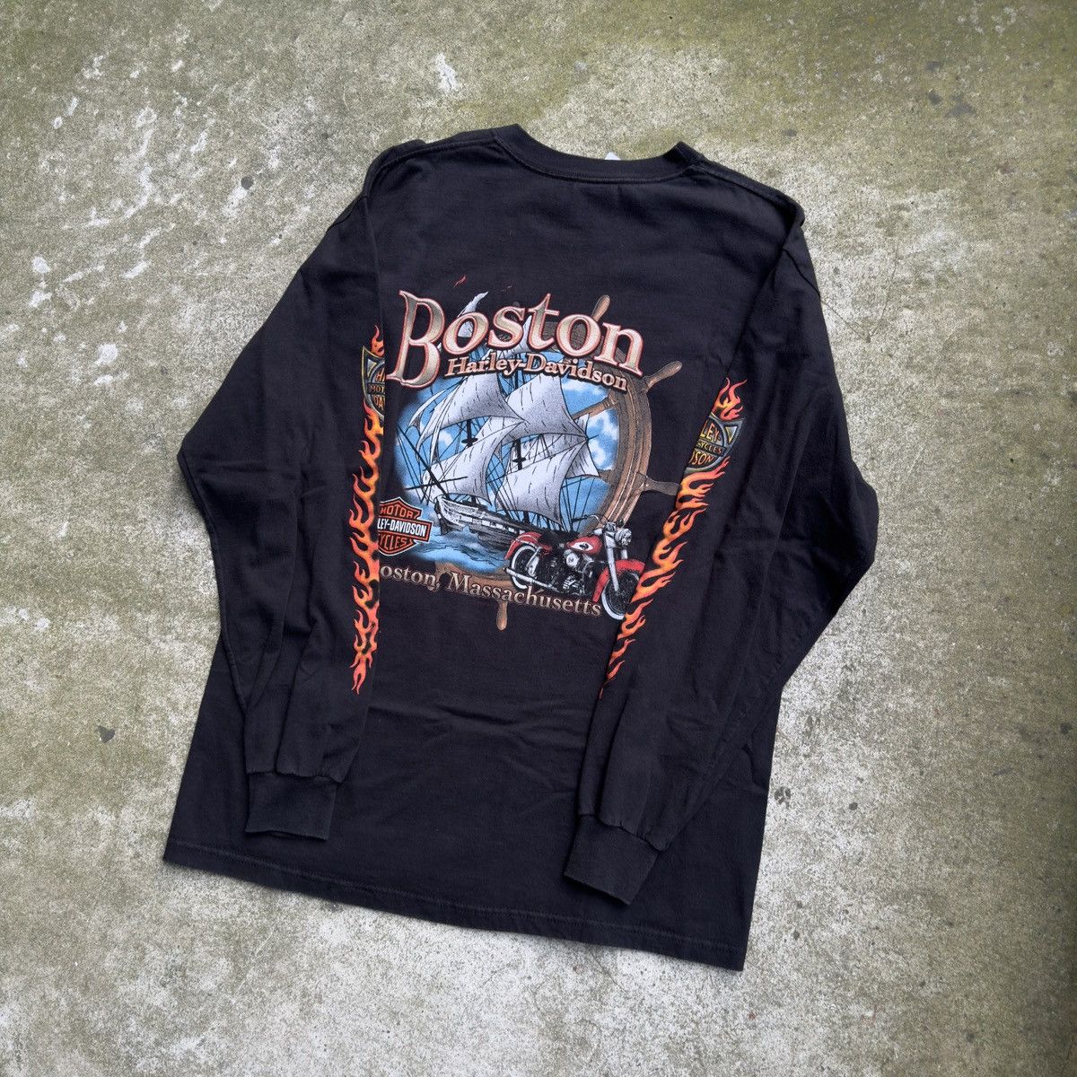 Harley Davidson Vintage Harley Davidson Flame Shirt ERD Grunge Biker WCC Size US L / EU 52-54 / 3 - 7 Thumbnail