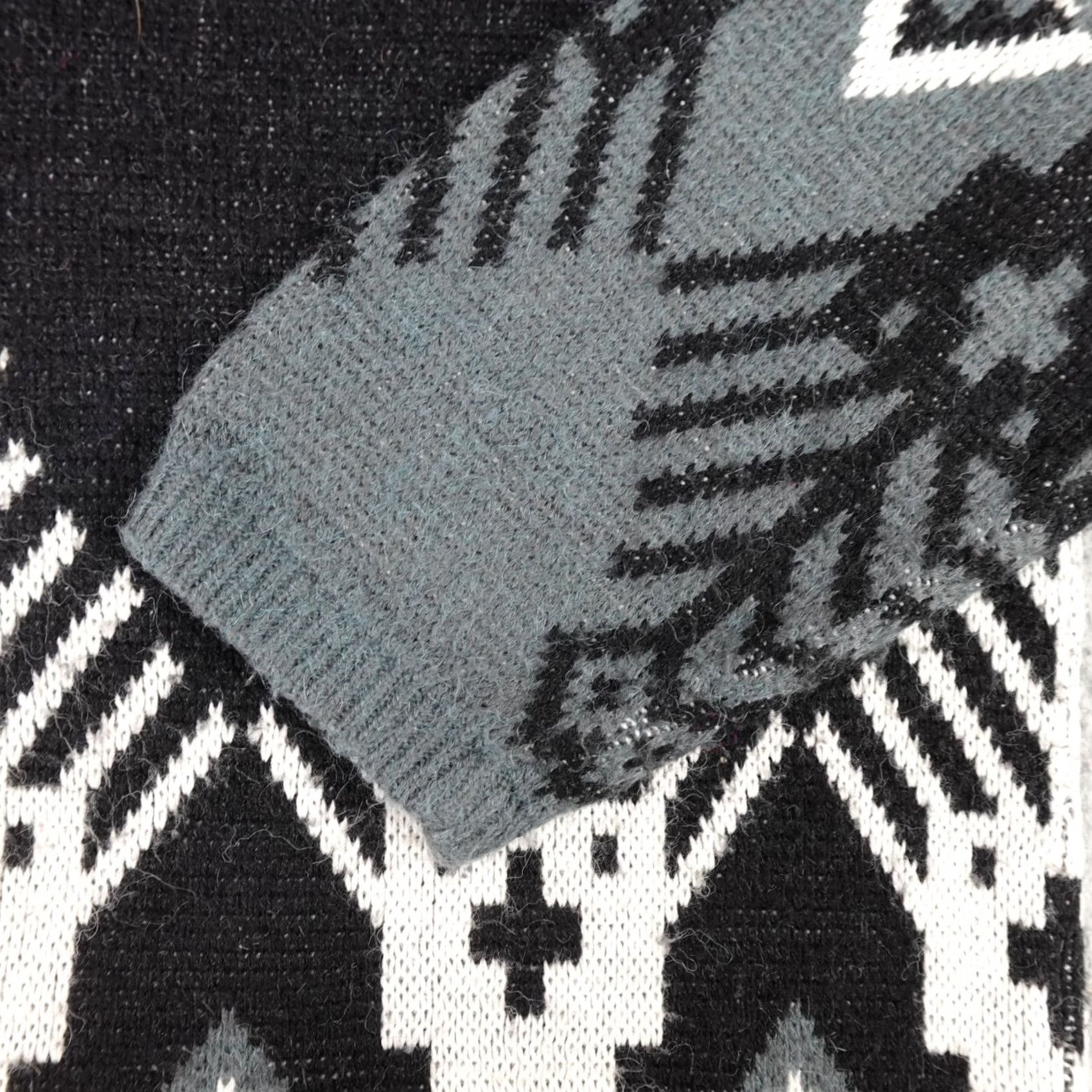 Vintage VINTAGE Mexx Emanuelle Sweater Dress Womens S Black Geometric Knit 90s Pullover Mock Neck Long Sleeve Knit Geometric 90s Womens Size S / US 4 / IT 40 - 7 Thumbnail