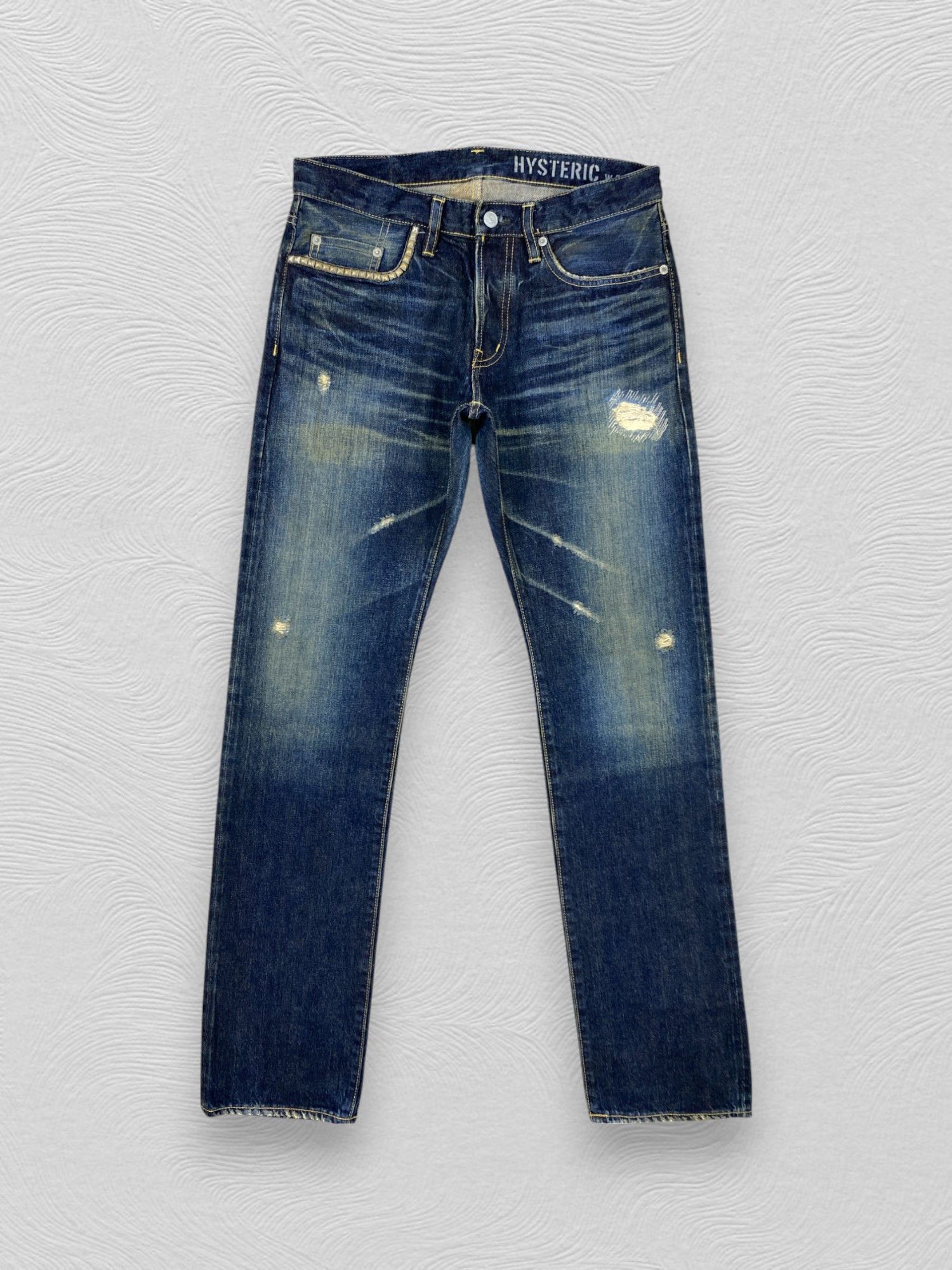 Redline Hysteric Glamour Studded Jeans Slim Fit Distressed