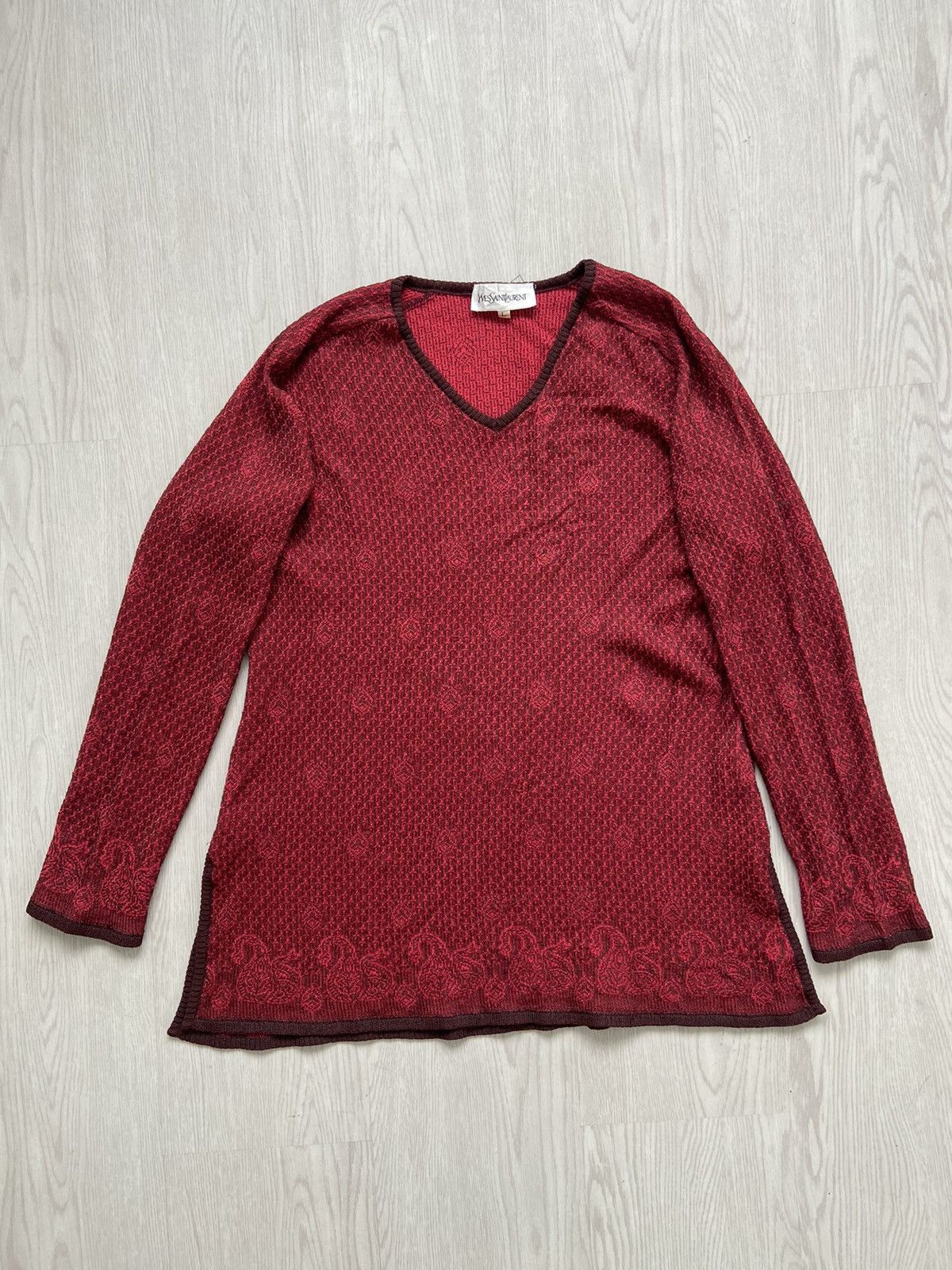 Yves Saint Laurent 1980’s Yves Saint Laurent Woven Knited Fukusuke Long Sleeve Size M / US 6-8 / IT 42-44 - 1 Thumbnail