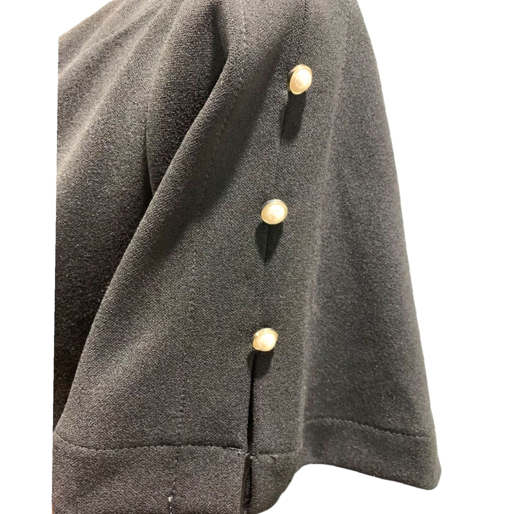 Ann Taylor Ann Taylor Womens Medium Pullover Black Shirt Button Embellished Short Sleeve Size M / US 6-8 / IT 42-44 - 4 Thumbnail