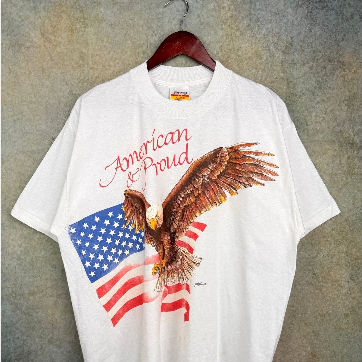Vintage VTG 90s American Proud Eagle T Shirt XL White Single Stitch Size US XL / EU 56 / 4 - 2 Thumbnail