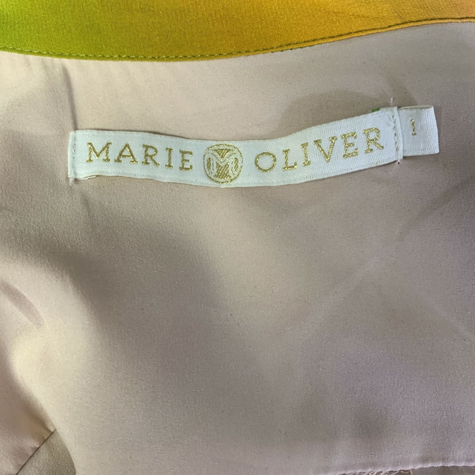 Marie Oliver MARIE OLIVER Size S Olive Orange White Silk Tunic Dress Size S / US 4 / IT 40 - 5 Thumbnail