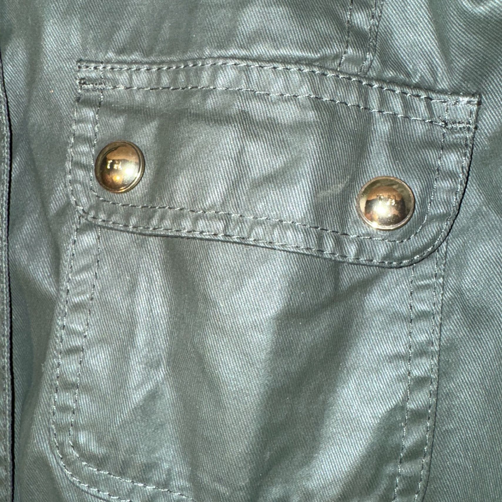 Tommy Hilfiger Tommy Hilfiger Lightweight Olive Green Waxed Utility Military Moto Jacket XL Women's Regular Size Size XL / US 12-14 / IT 48-50 - 3 Thumbnail
