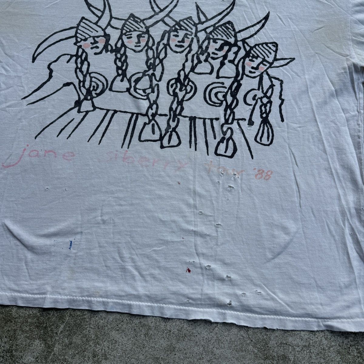 Band Tees Jane Siberry Thrashed Faded Distressed Shirt ERD Grunge Size US XXL / EU 58 / 5 - 8 Thumbnail
