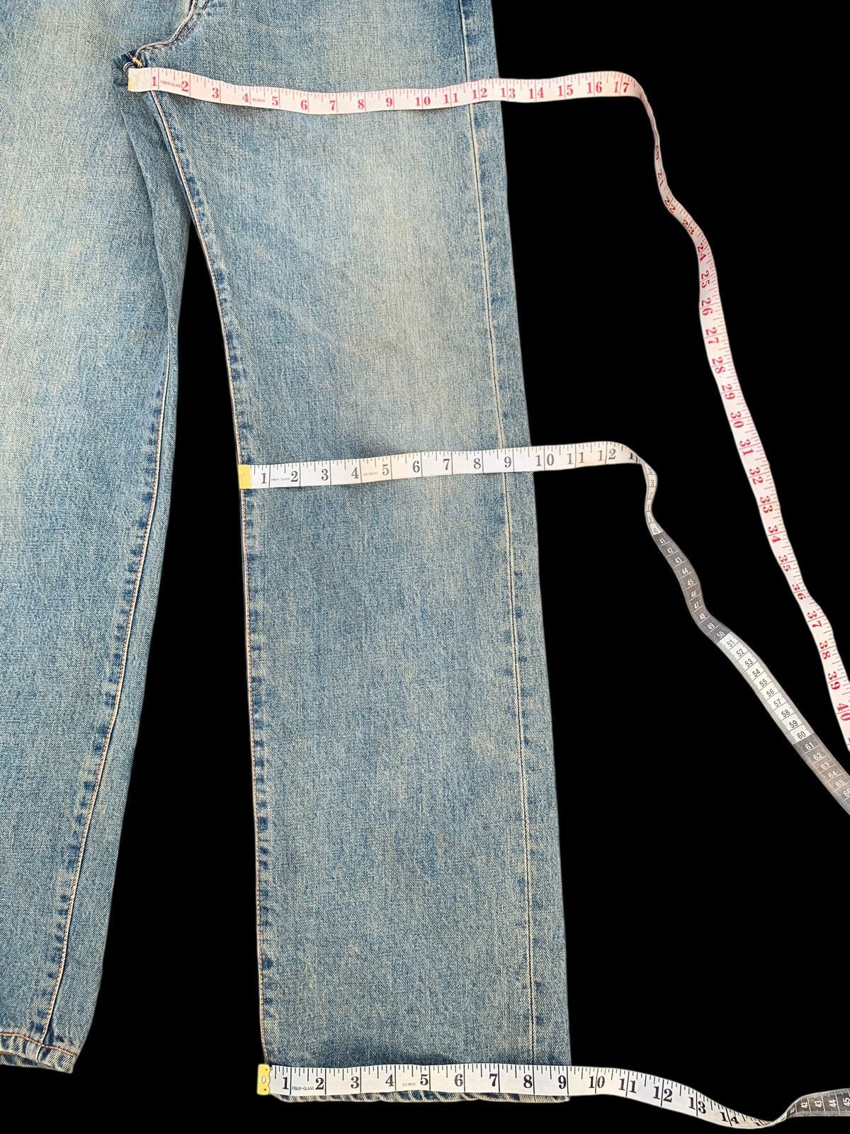 Kapital VINTAGE EDWIN 505 SELVEDGE BAGGY DISTRESSED JAPANESE DENIM Size US 29 - 18 Thumbnail