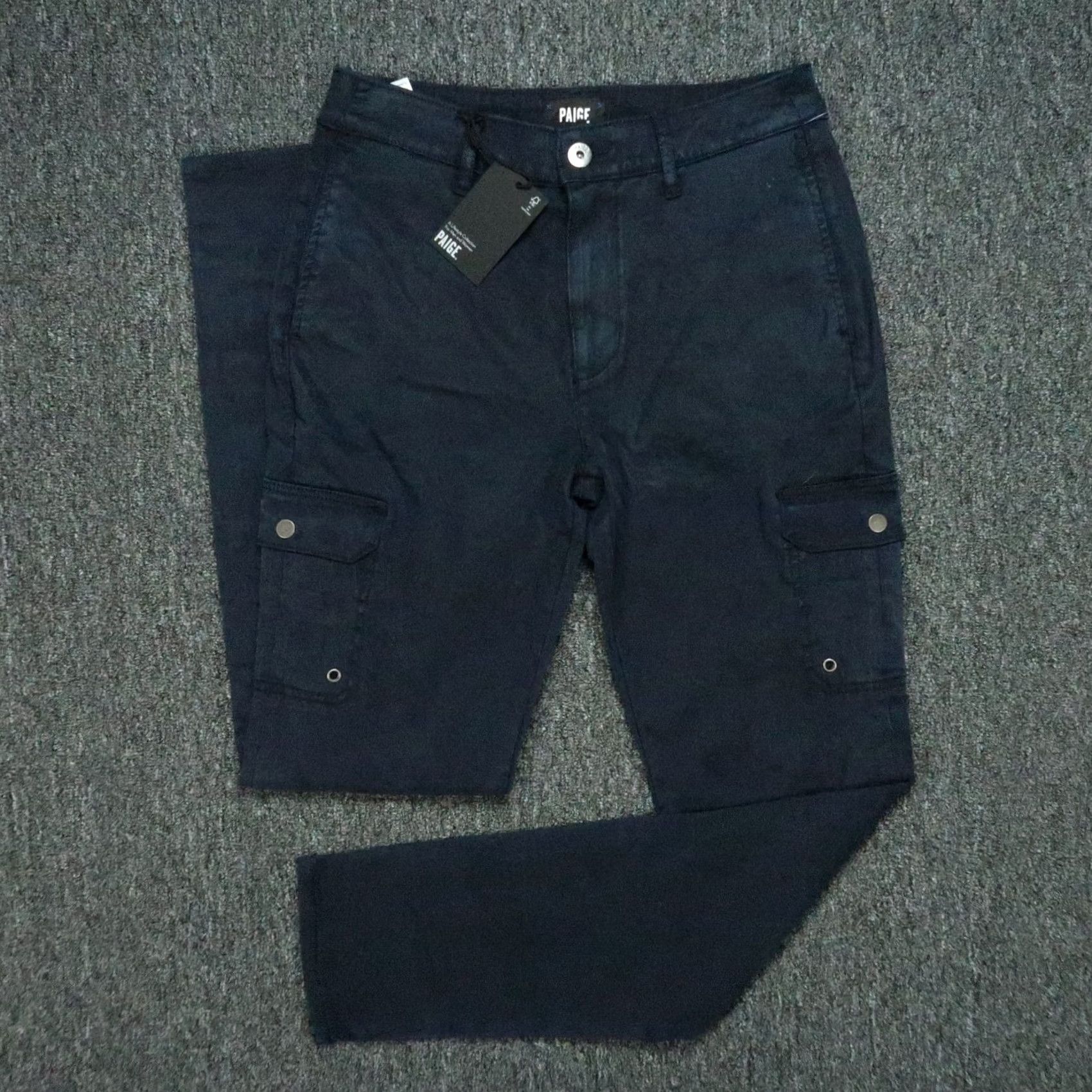 Paige Paige Mens Pants Blue Barlow Straight Fit Cargo Stretch Trousers 29x32 NWT Size US 29 - 2 Thumbnail