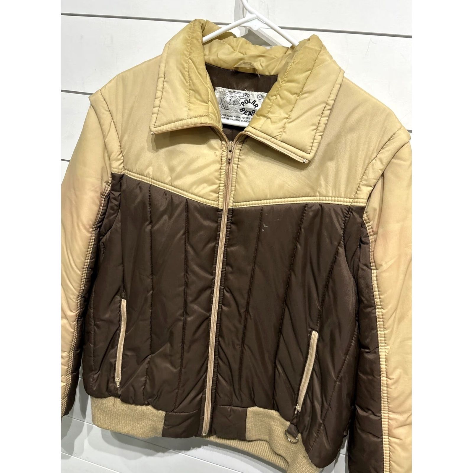 Vintage VINTAGE Polar Bear Puffer Jacket Mens Medium Removable Sleeves Brown 1980s Outdoor Size US M / EU 48-50 / 2 - 2 Thumbnail