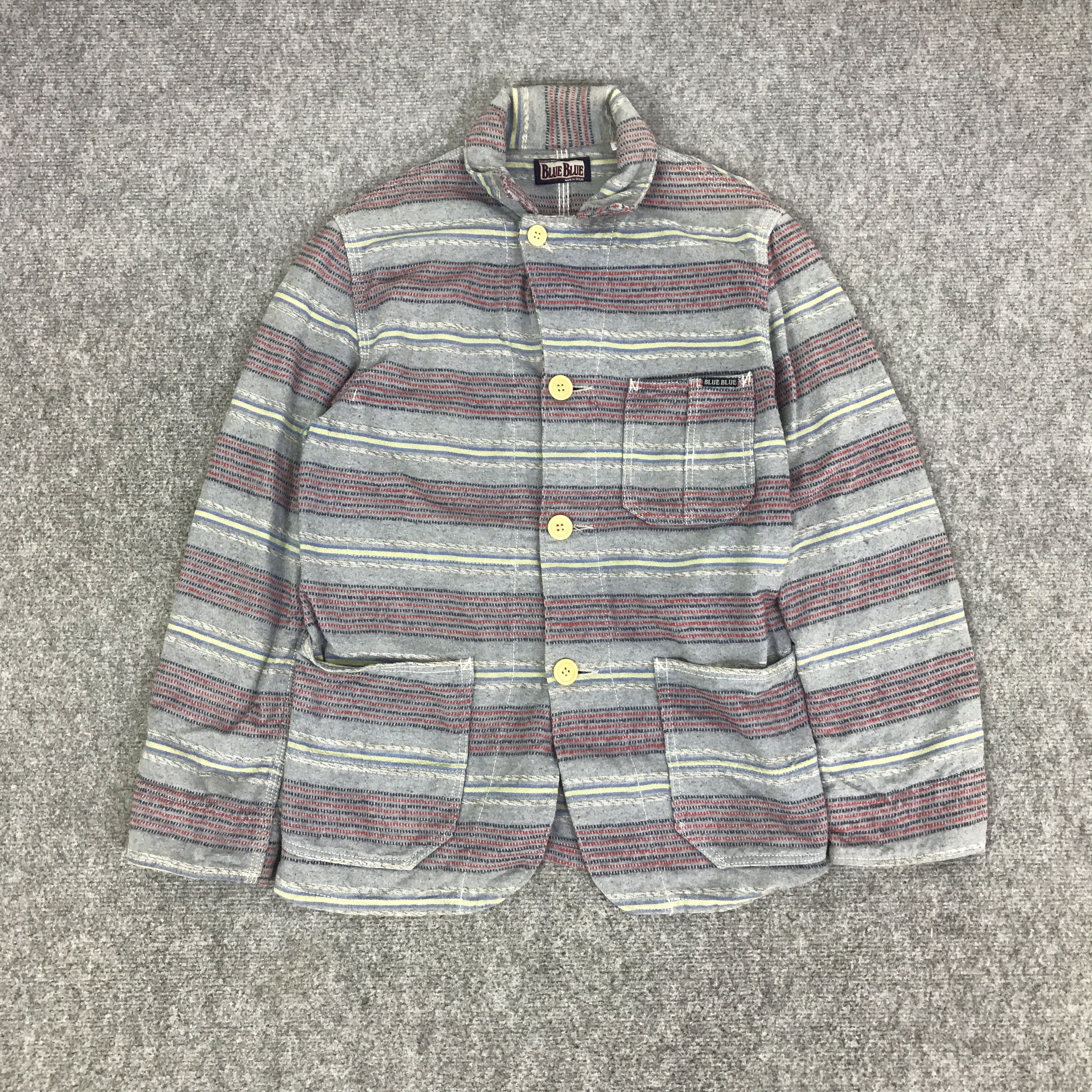 Blue Blue Japan BLUE BLUE INDIGO BUTTON STRIPED DESIGN JACKET K81B15 Size US M / EU 48-50 / 2 - 1 Thumbnail
