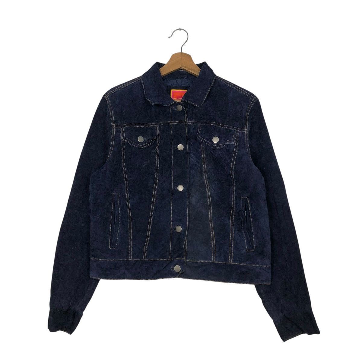 Isaac Mizrahi 🔥VINTAGE CROPPED GENUINE LEATHER JACKET BIKER ISAAC MIZRAHI Size L / US 10 / IT 46 - 3 Thumbnail