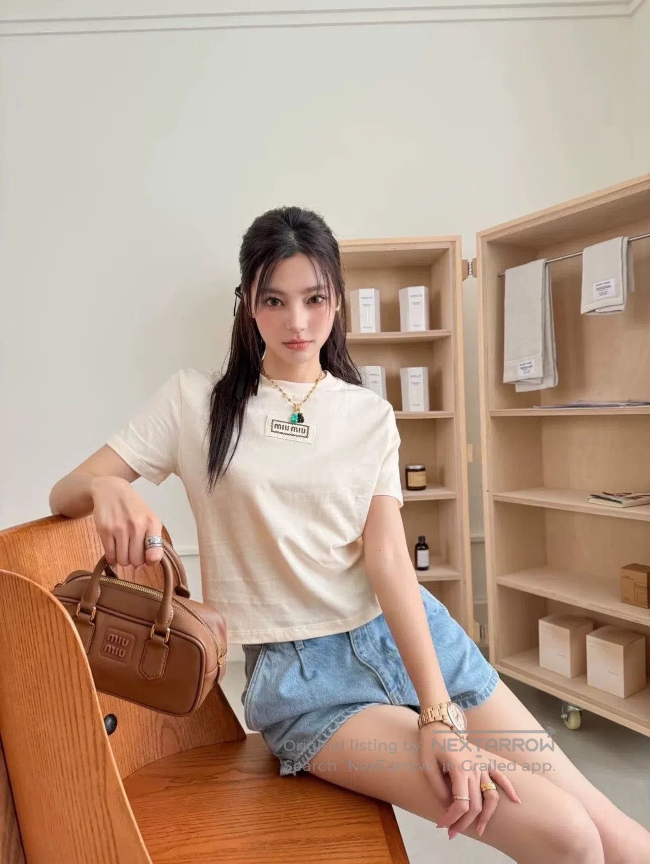 Miu Miu Miu Miu Short Sleeve Logo T. Size M / US 6-8 / IT 42-44 - 9 Thumbnail