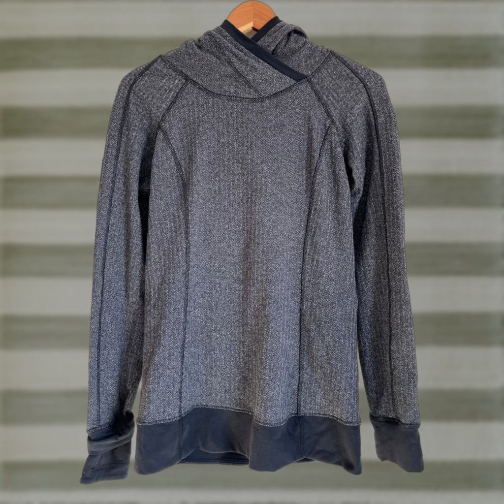 Lululemon Lululemon Think Fast Hoodie Women’s Herringbone Charcoal Gray Sz 6 Athletic Pullover Hooded City Sports Size M / US 6-8 / IT 42-44 - 1 Thumbnail