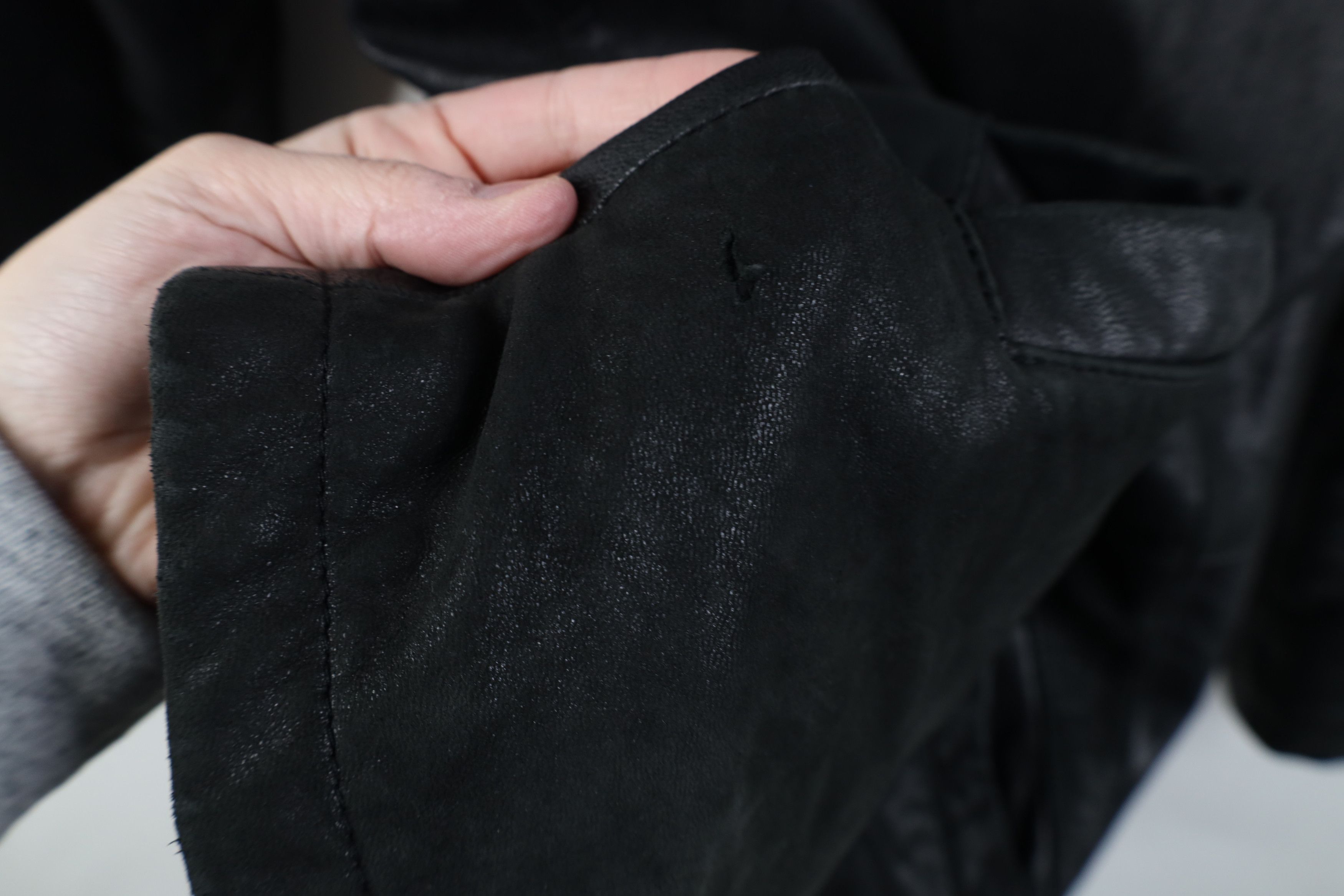 Vintage Vintage 90s Streetwear Leather Fur Trim Hooded Jacket Black Size L / US 10 / IT 46 - 7 Thumbnail